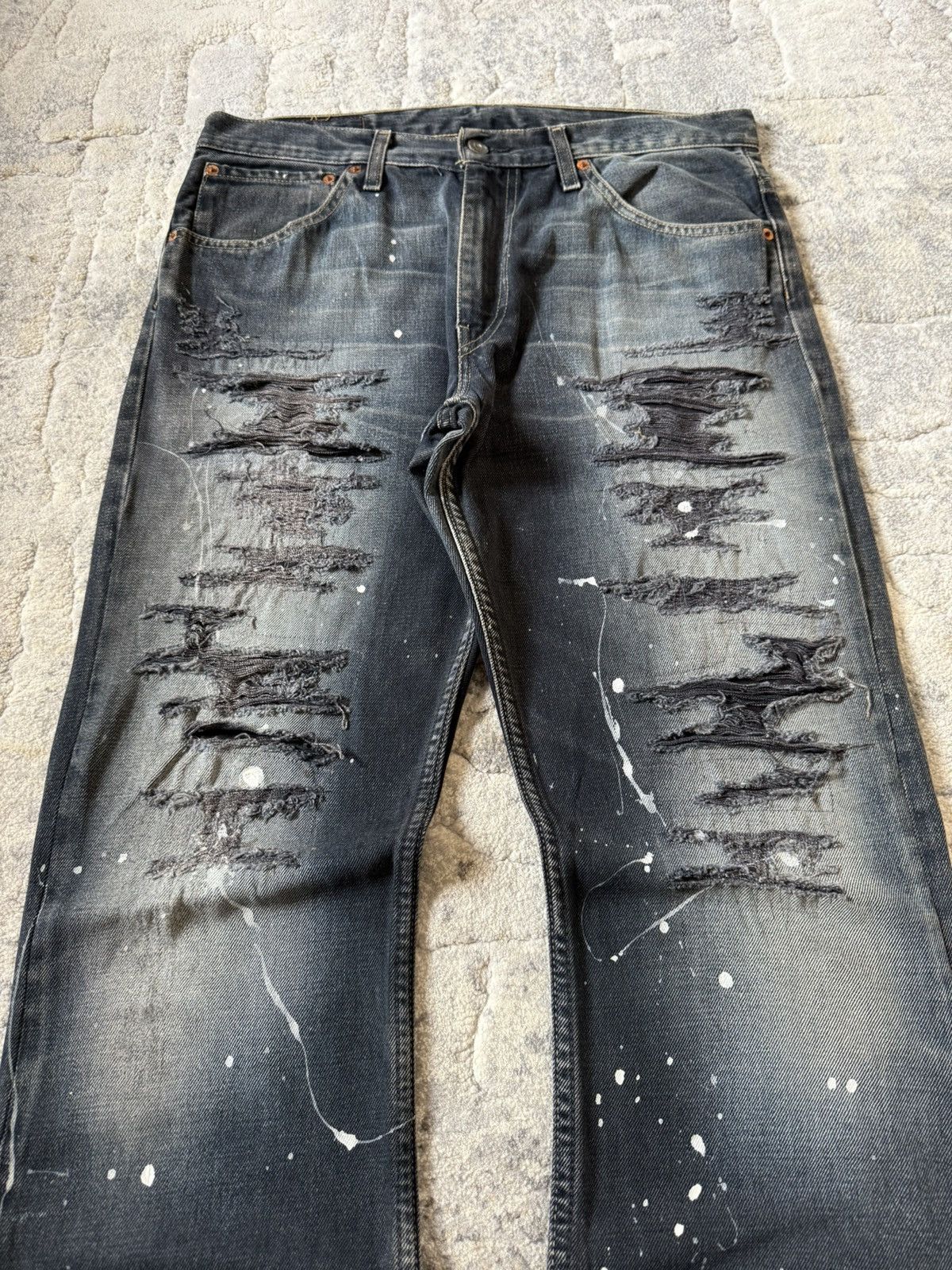 Levi's Rare Levis 517 Distressed Boro Shadow Fade Flared Jeans Size US 34 / EU 50 - 3 Thumbnail