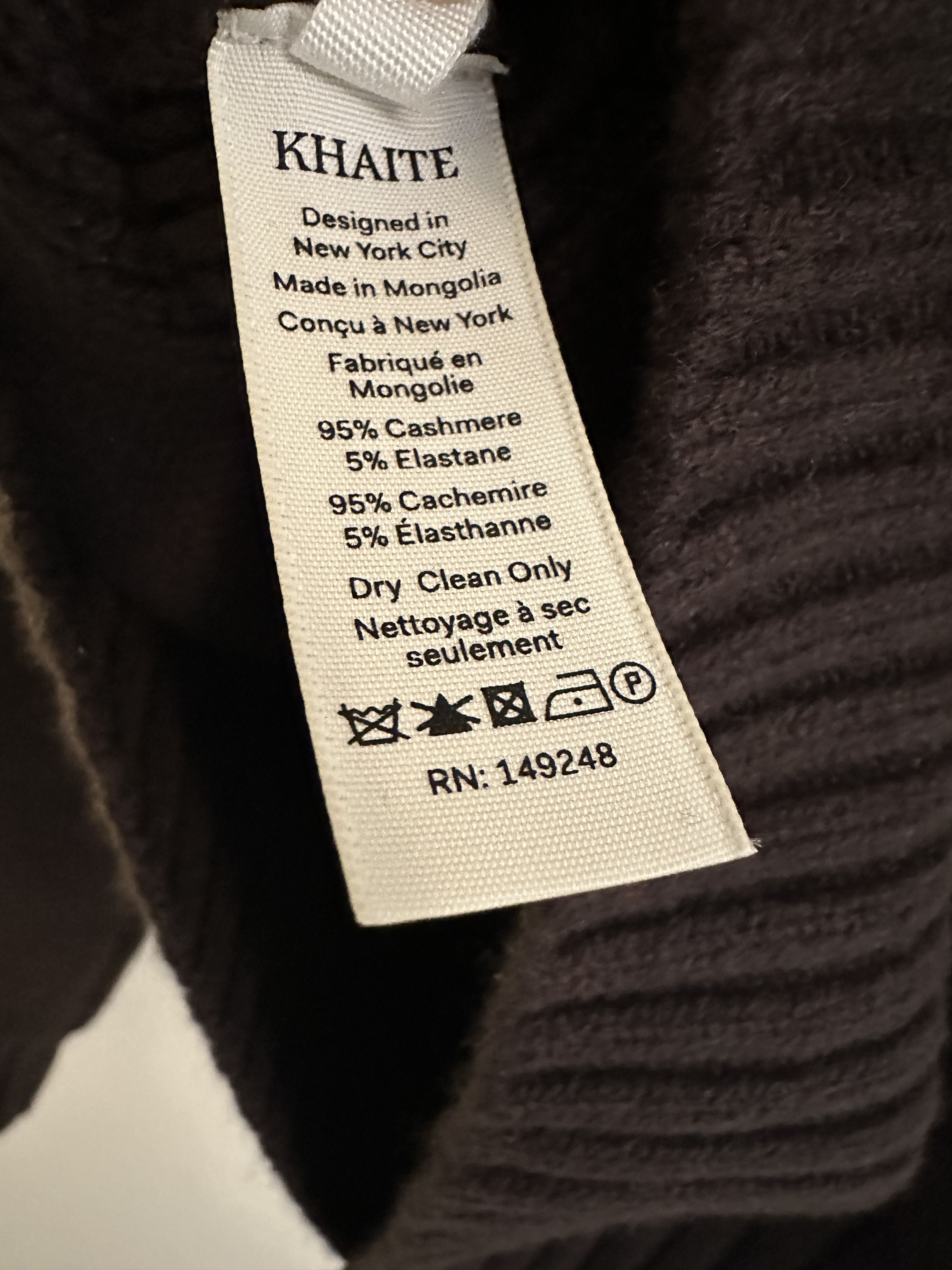 KHAITE Chocolate Brown Cashmere Jovie Sweater Size L / US 10 / IT 46 - 7 Thumbnail