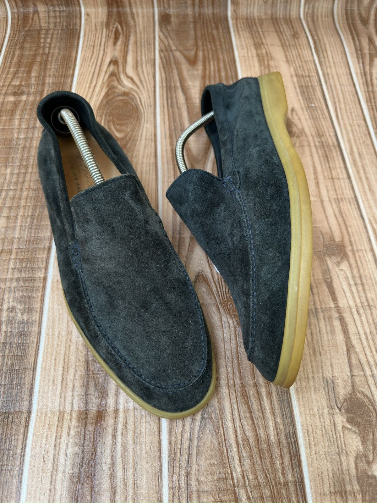 Loro Piana Loro Piana Greeny Blue Suede Summer Walk Loafers Size US 13 / EU 46 - 8 Thumbnail