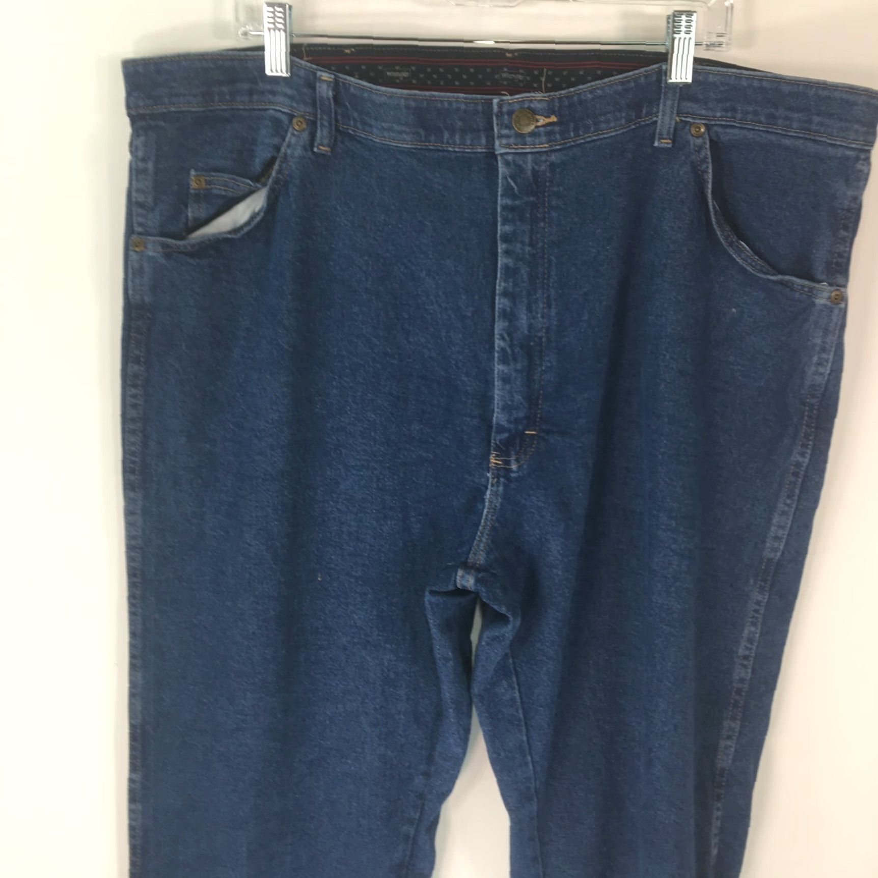 Wrangler Wrangler Jeans Mens Regular High Rise Blue Denim 42X30 Adult Regular 31 Inseam 5-Pocket Comfort Stretch Cowboy Casual Mens Size US 42 / EU 58 - 3 Thumbnail