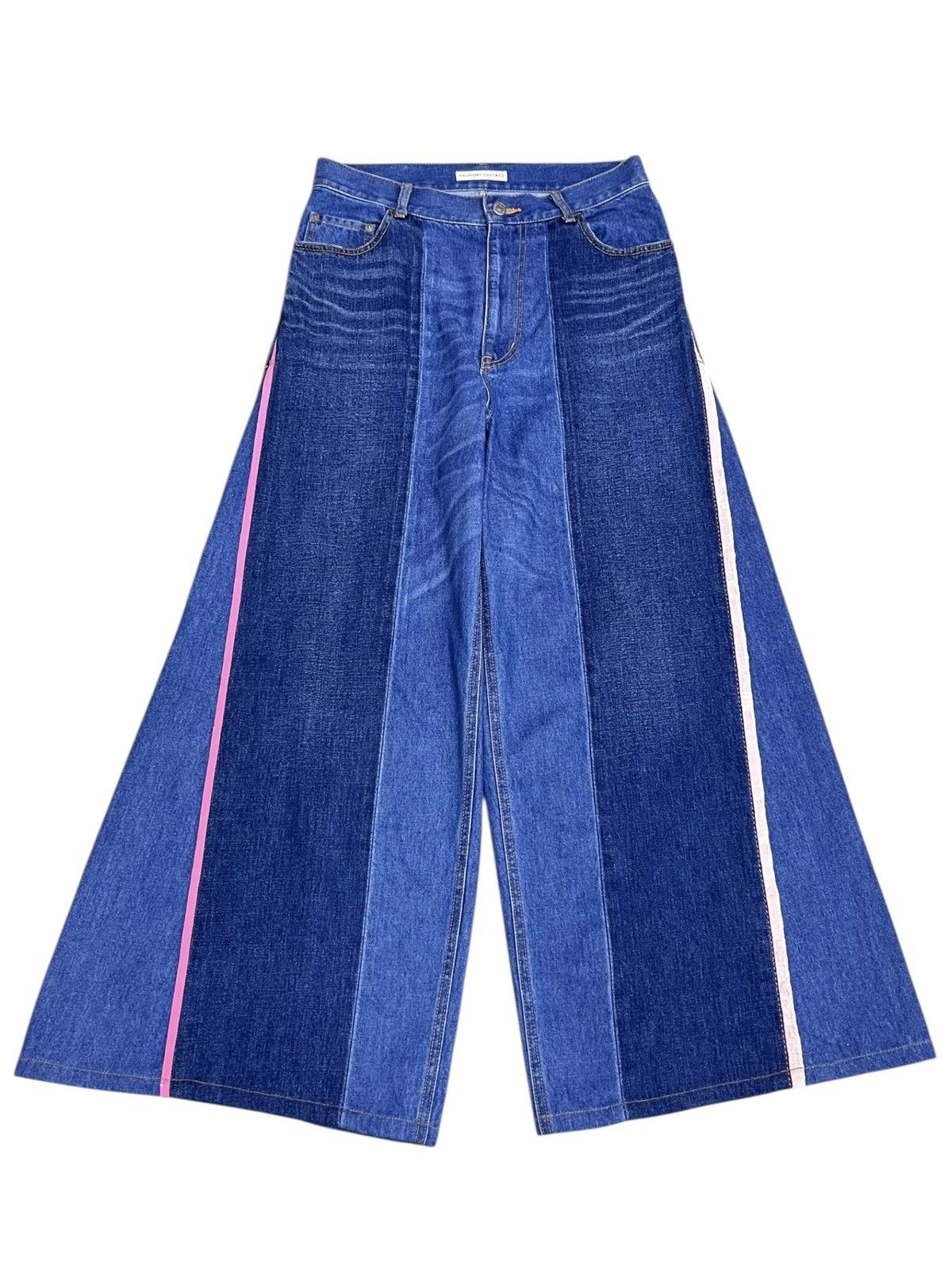 Tsumori Chisato TsumoriChisato Issey Miyake Spliced Wide Leg Patchwork Denim Size US 28 / EU 44 - 1 Thumbnail