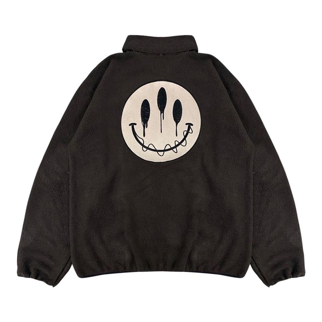 image of Bomber Jacket Sherpa Jacket Smilleyers Dark Brown Sherpa Style in Black, Men's (Size XL)