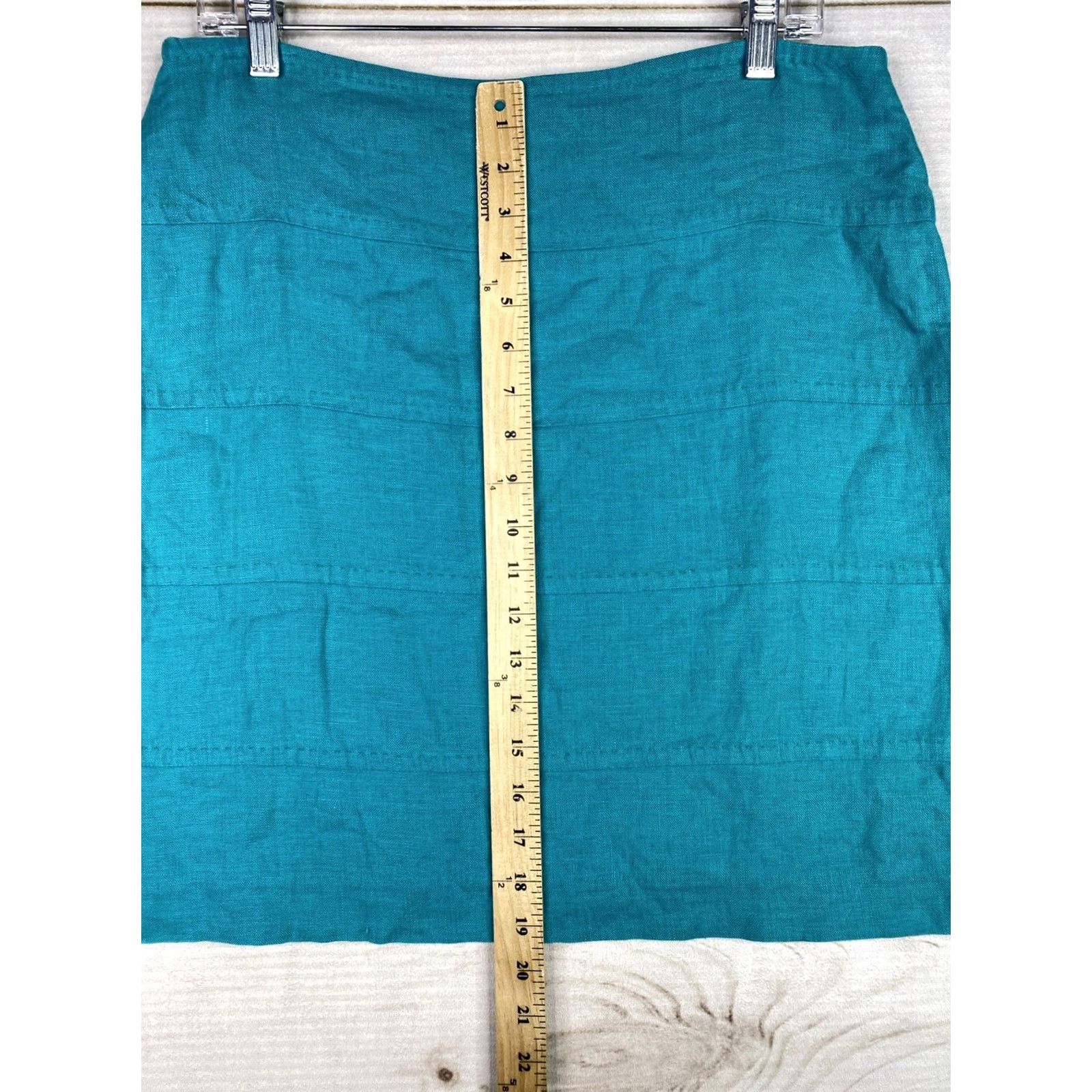 Banana Republic VINTAGE: Banana Republic Skirt Womens 12 Turquoise Green Linen Mini Lined Washable Size 34" / US 12 / IT 48 - 4 Thumbnail