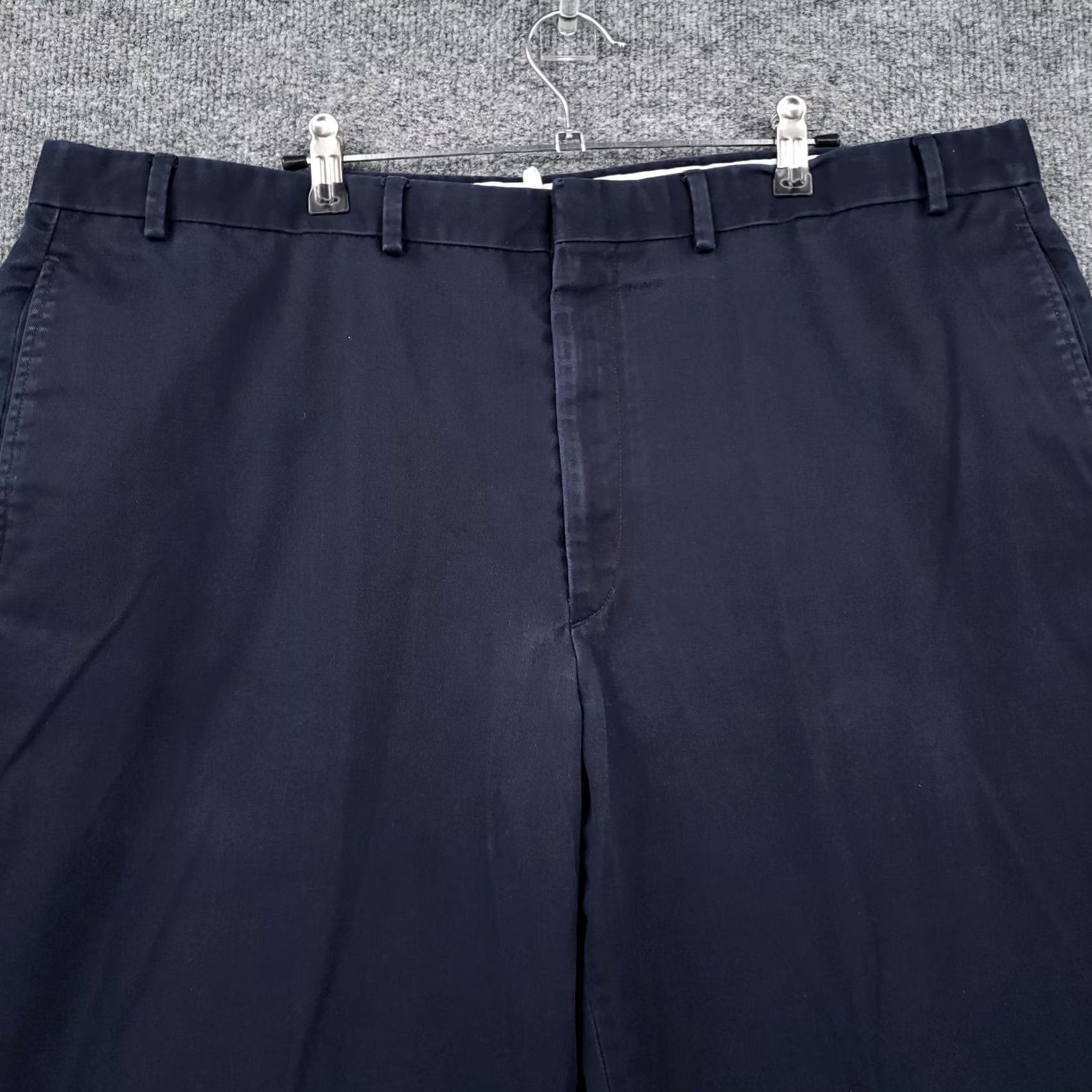 Vintage LL Bean Pants Mens 42x30 Navy Blue Chino Flat Front Straight Trousers Zip Fly Size US 42 / EU 58 - 3 Thumbnail