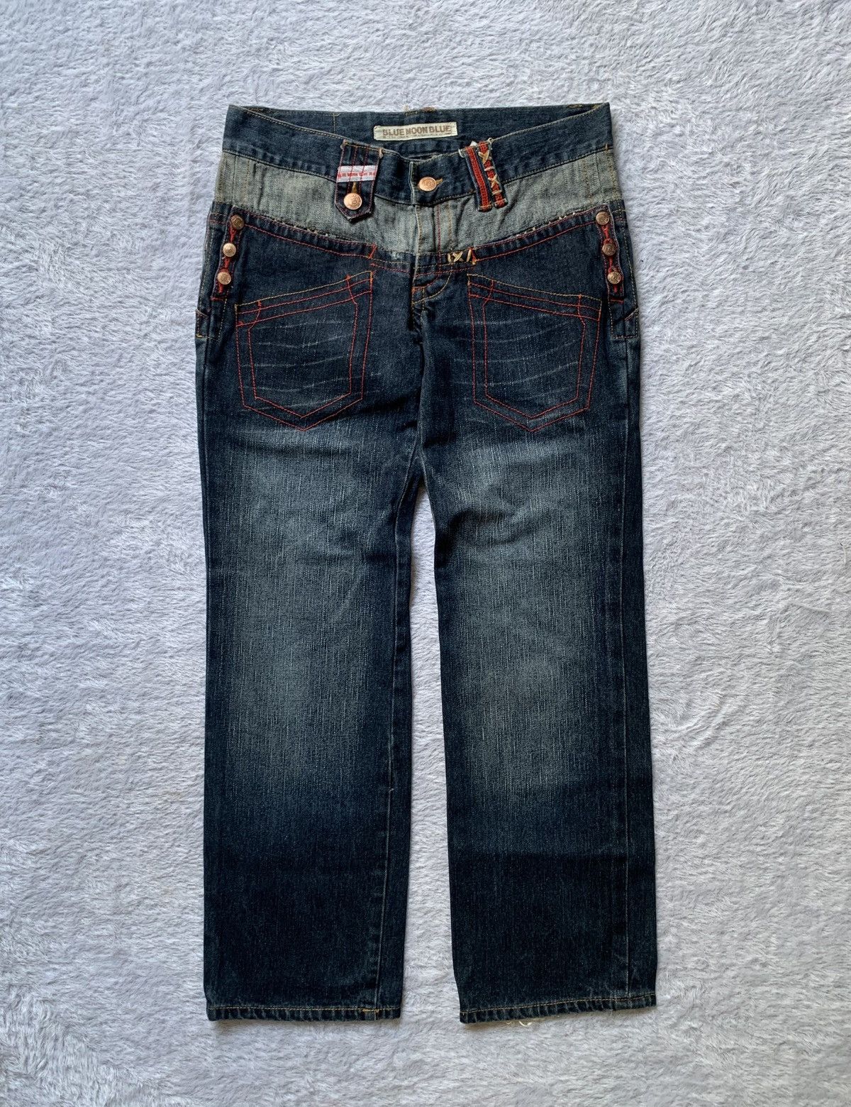 If Six Was Nine Crazy design by blue moon blue denim pants Size US 32 / EU 48 - 1 Thumbnail