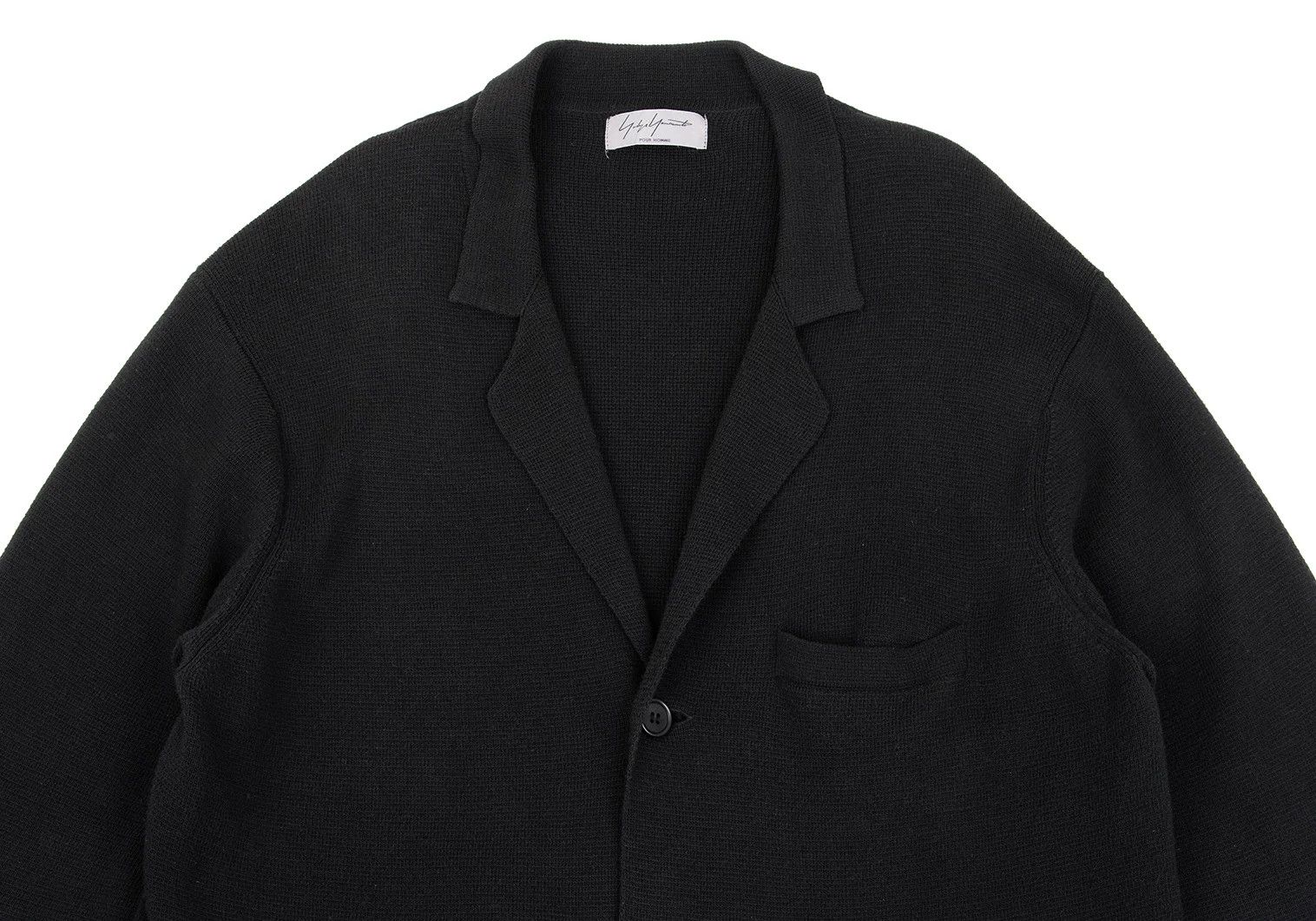 Yohji Yamamoto Yohji Yamamoto Cotton Knit 3B Jacket Black 3 Size US L / EU 52-54 / 3 - 2 Thumbnail