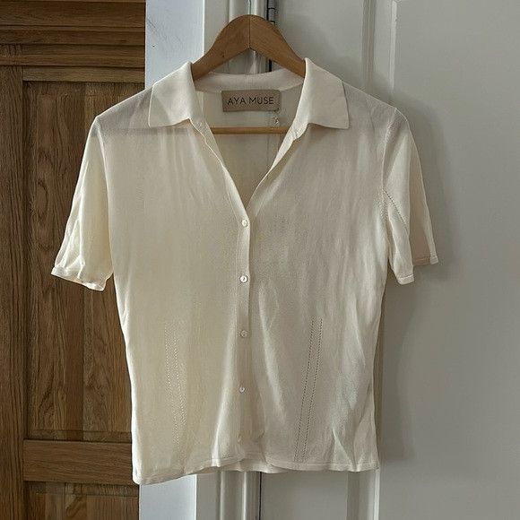 AYA MUSE NWT AYA MUSE MICONIA button up short sleeve collared top Size L / US 10 / IT 46 - 1 Thumbnail