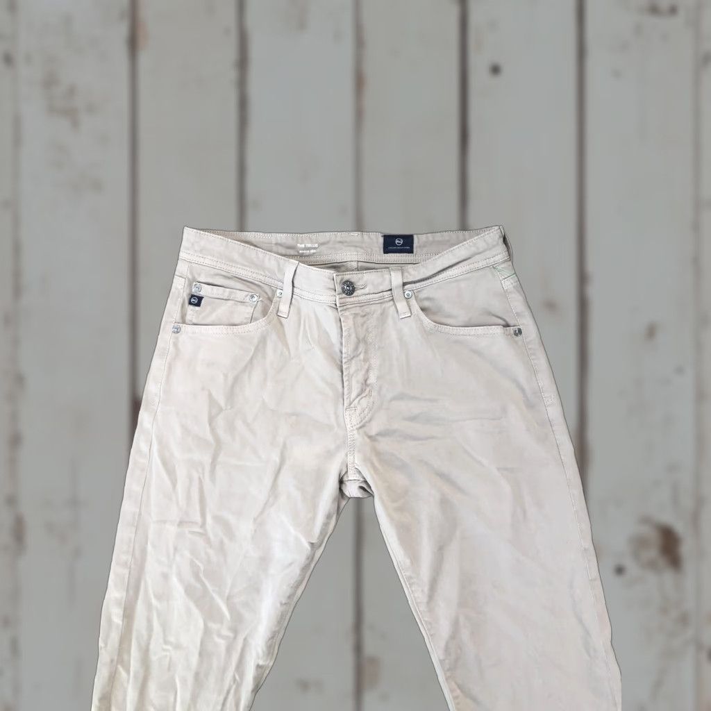 Vintage AG Adriano Goldschmied The Tellis Jeans Mens 31x29 Beige Slim Tapered Stretch Size US 31 - 1 Thumbnail