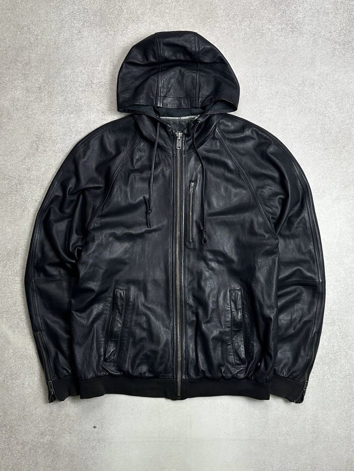 Marc Jacobs Marc by Marc Jacobs Waking Night Leather Hooded Jacket L Size US L / EU 52-54 / 3 - 1 Thumbnail