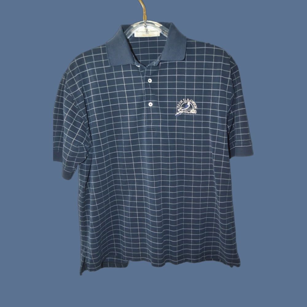 Vintage Fairway Blues Polo Shirt Mens Blue Check Cotton L Polo Golf Casual All Seasons 100% Cotton Mens Size US L / EU 52-54 / 3 - 1 Thumbnail