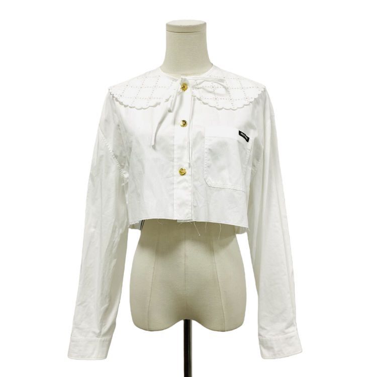 Miu Miu Miu Miu Embroidered Collar Button Up Shirt Size 36 Size XS / US 0-2 / IT 36-38 - 1 Thumbnail
