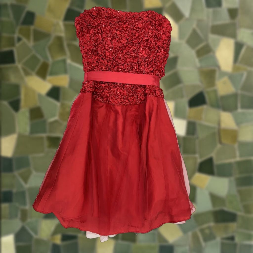 open lace back dress Bebe Dress- Red Xs