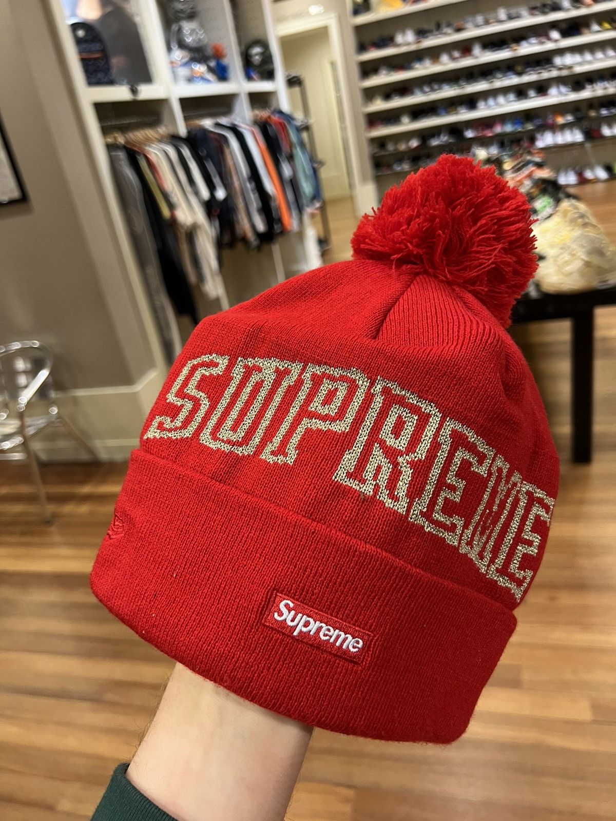 New Era × Supreme Supreme new era metallic beanie red Size ONE SIZE - 4 Thumbnail
