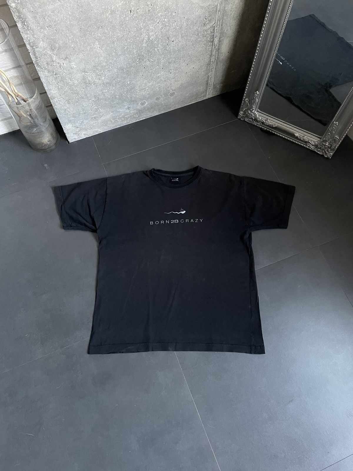Other Vintage 90s Distressed Washed Tee Born 2b crazy Sperm cum Y2 Size US L / EU 52-54 / 3 - 1 Thumbnail