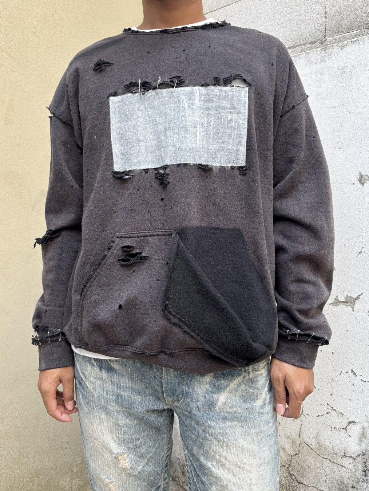 Vintage Thrashed Distressed Faded Sweatshirt ERD Grunge Size US L / EU 52-54 / 3 - 8 Thumbnail