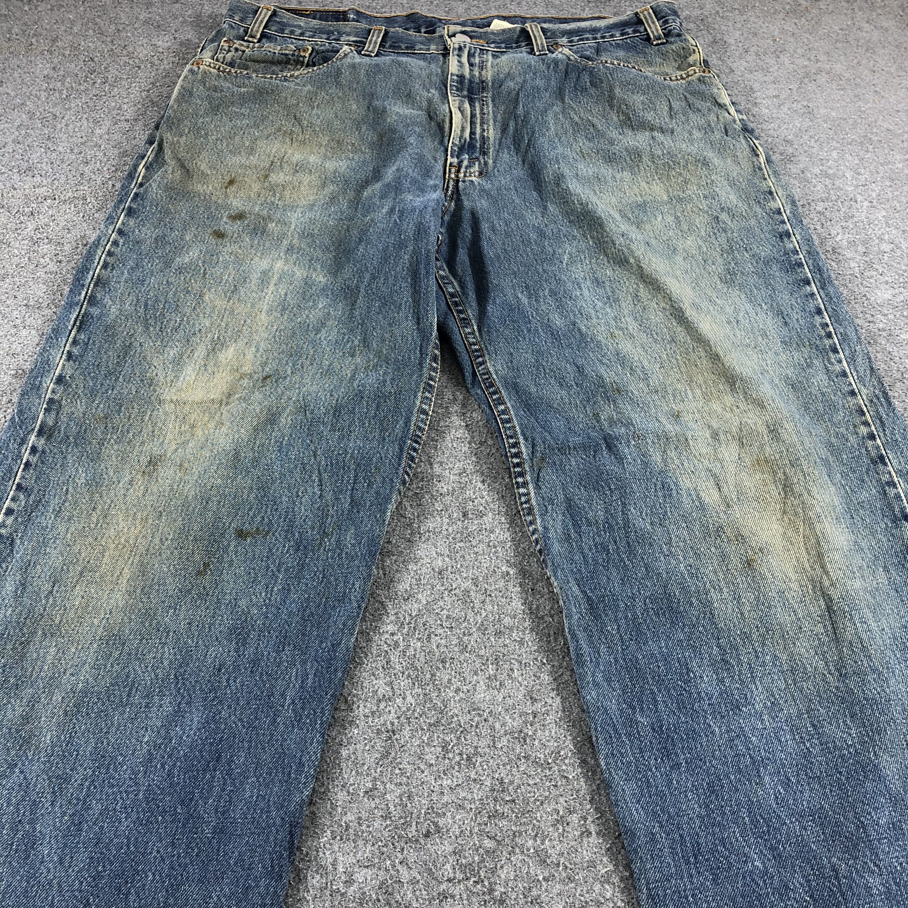 Levi's Vintage 90s Dirty Blue Wash Levis 550 Jeans-J1206 Size US 39 - 3 Thumbnail