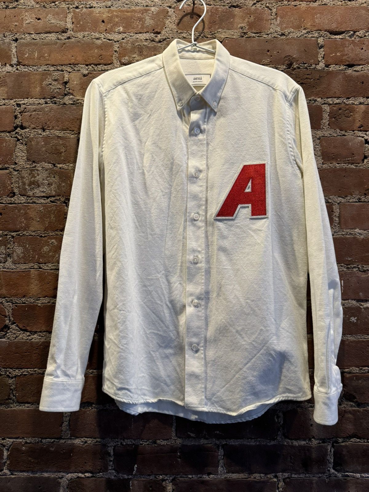 AMI White Ami Embroidered “A” Button-up Shirt Size US S / EU 44-46 / 1 - 1 Thumbnail