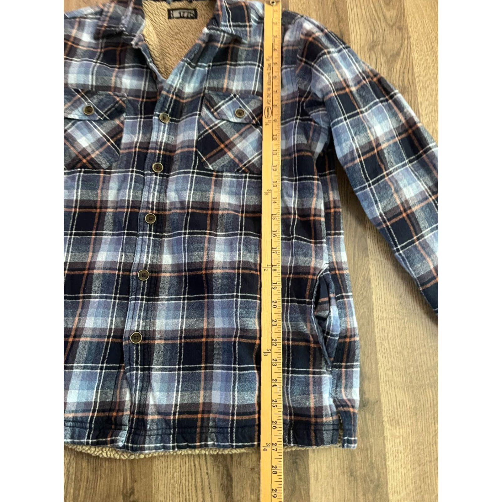 Vintage 1775 Jacket Men's Medium Blue Orange White Plaid Fleece Bomber Jacket Button Up Casual Size US M / EU 48-50 / 2 - 7 Thumbnail