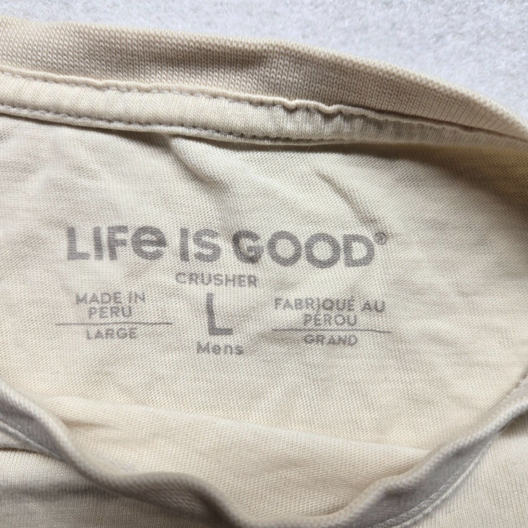 Life is Good VINTAGE Life is Good Shirt Men Large Beige Long Sleeve Graphic Print Mountains Autumn Gear 90s Mens Size US L / EU 52-54 / 3 - 3 Thumbnail