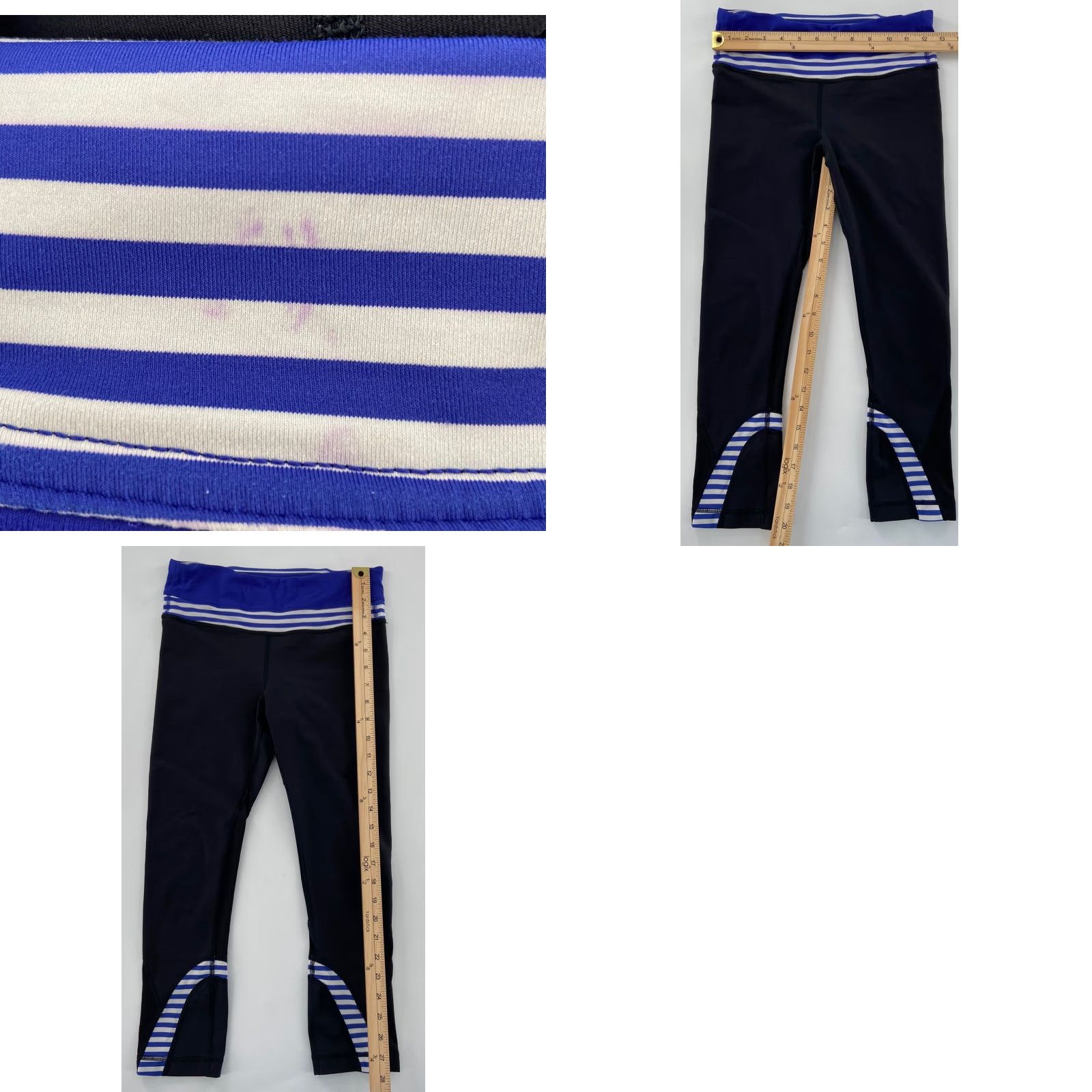 Lululemon Lululemon Speed Up Crop Leggings Activewear Pants Women's Size 4 Black Blue Cropped Size 27" / US 4 / IT 40 - 8 Thumbnail