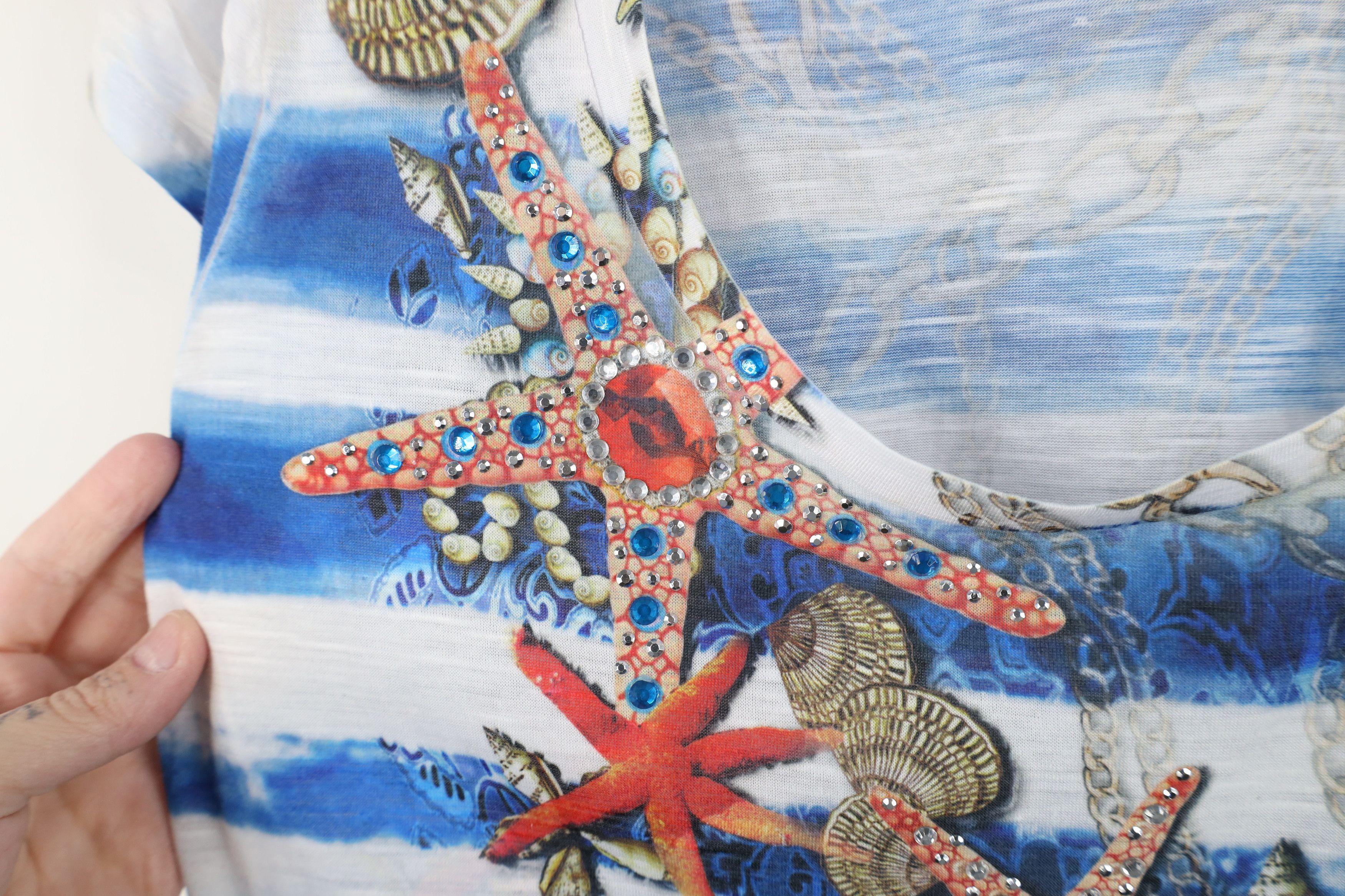 Vintage Vintage Y2K Cache Beach Chain All Over Print T-Shirt USA Size L / US 10 / IT 46 - 4 Thumbnail