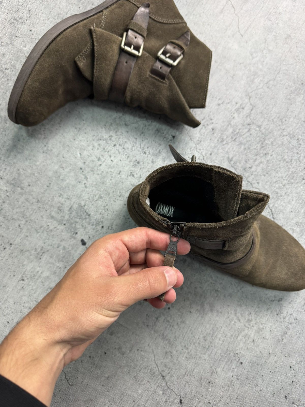 Japanese Brand Leather Suede Y2K Boots With Leather Straps Avant Garde Size US 7 / EU 40 - 5 Thumbnail