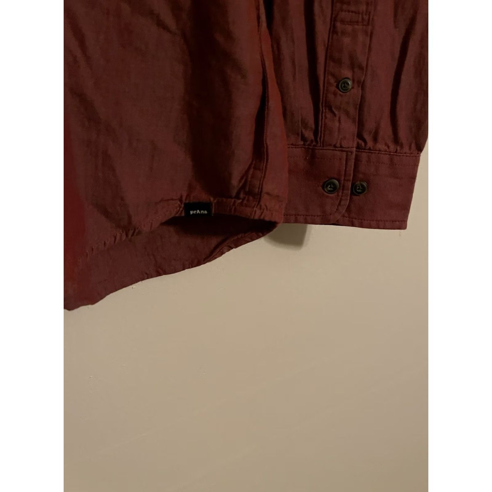 Prana prAna Dolberg Flannel Shirt L/S Button Up Chambray Red - Men's Large Size US L / EU 52-54 / 3 - 2 Thumbnail