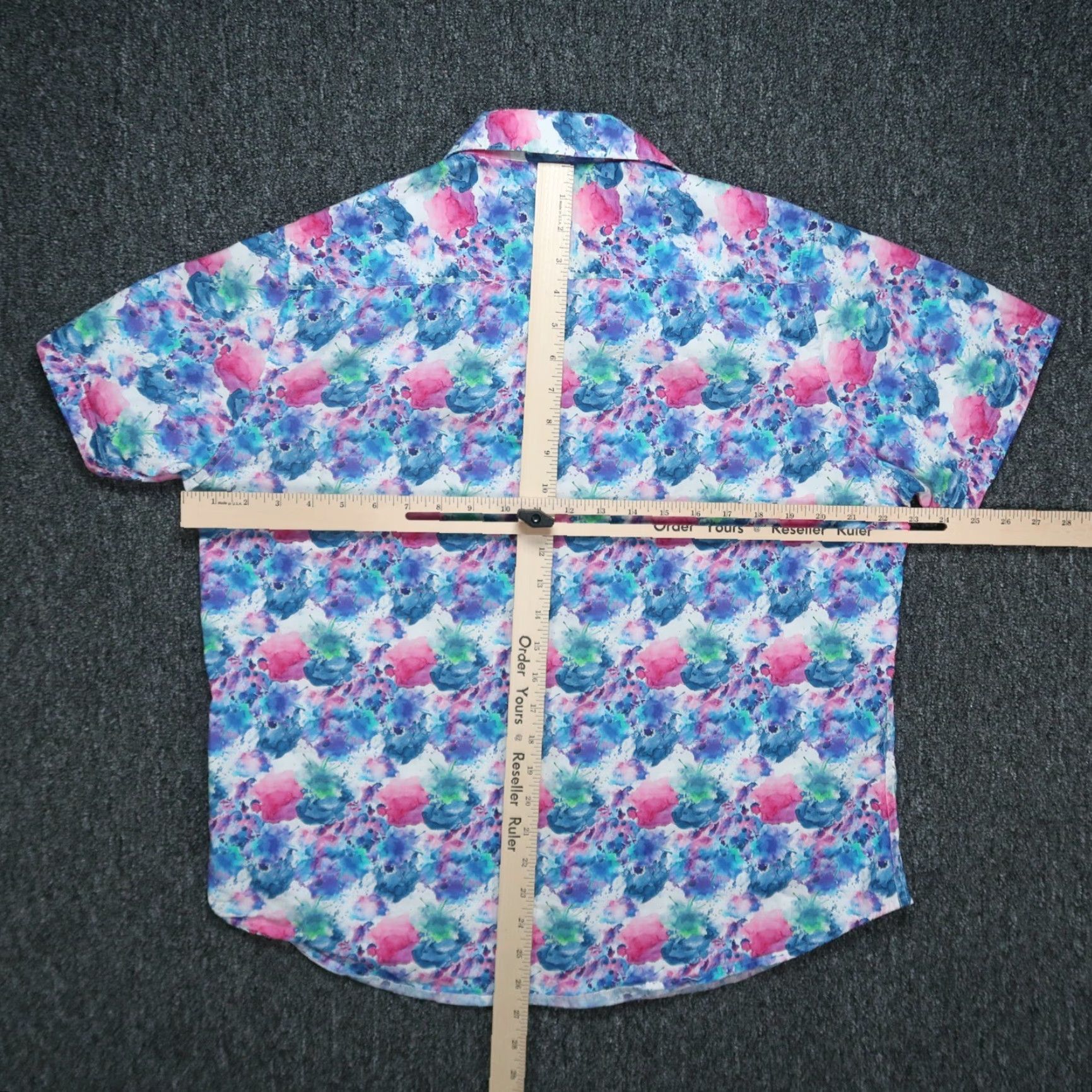 Robert Graham Robert Graham Shirt Men M Blue Pink Watercolor Classic Fit Button-Up Short Sleeve Geometric Pattern Size US M / EU 48-50 / 2 - 4 Thumbnail