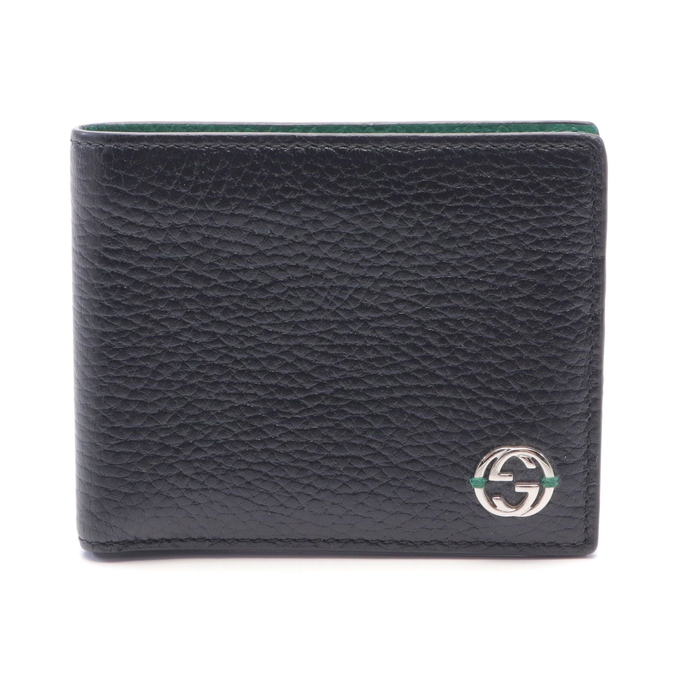 Gucci Gucci Interlocking G Bi-Fold Wallet Leather Black Size ONE SIZE - 1 Thumbnail
