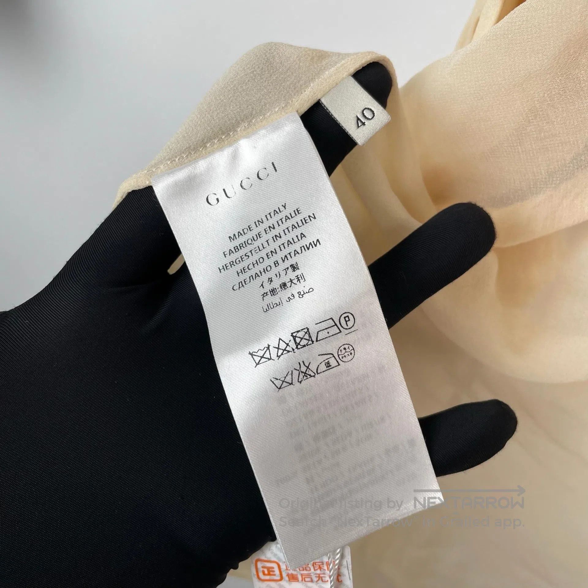 Gucci Guicci Palace style silk chiffon pearl button shirt| Size S / US 4 / IT 40 - 6 Thumbnail