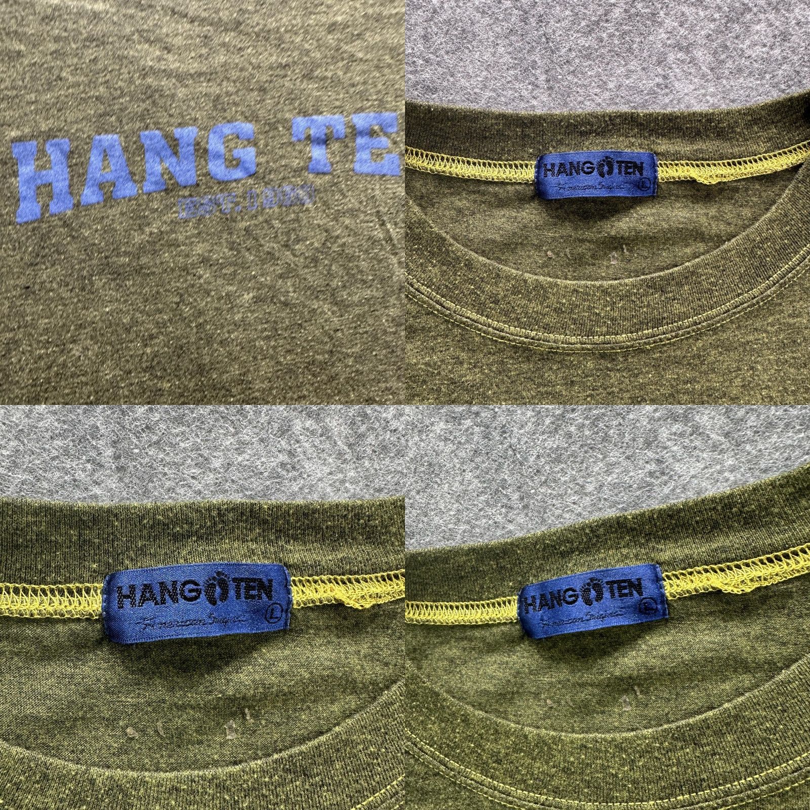 Hang Ten Hang Ten Shirt Mens L Green Heather Graphic Surf Logo Short Sleeve Casual Size US L / EU 52-54 / 3 - 8 Thumbnail