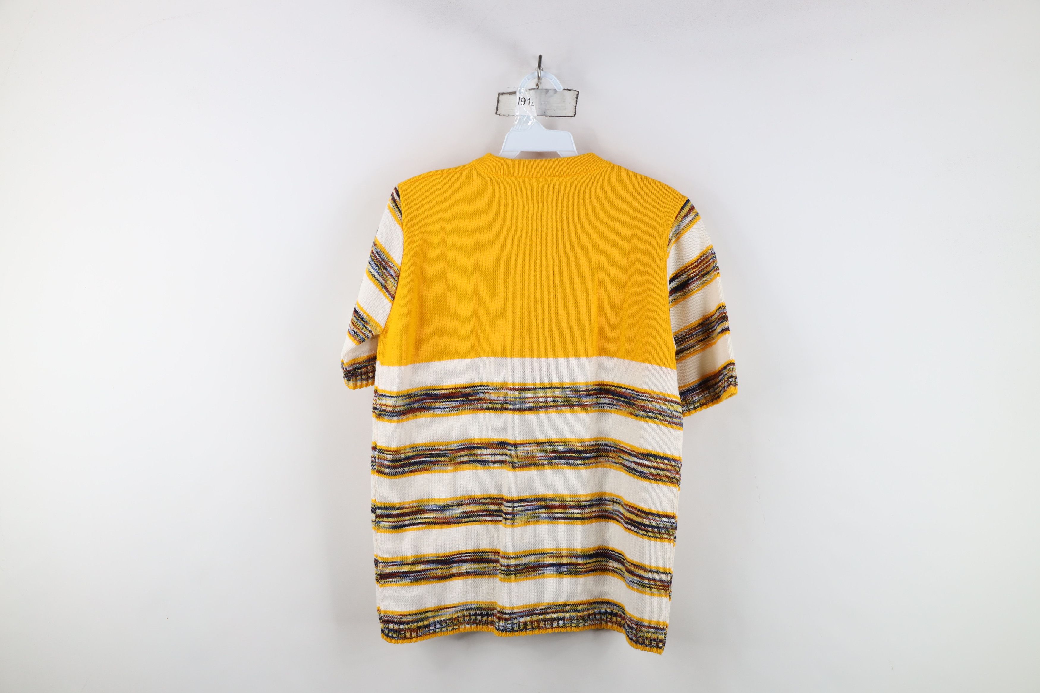 Vintage Vintage 50s 60s Rainbow Striped Short Sleeve Sweater USA Size S / US 4 / IT 40 - 7 Thumbnail