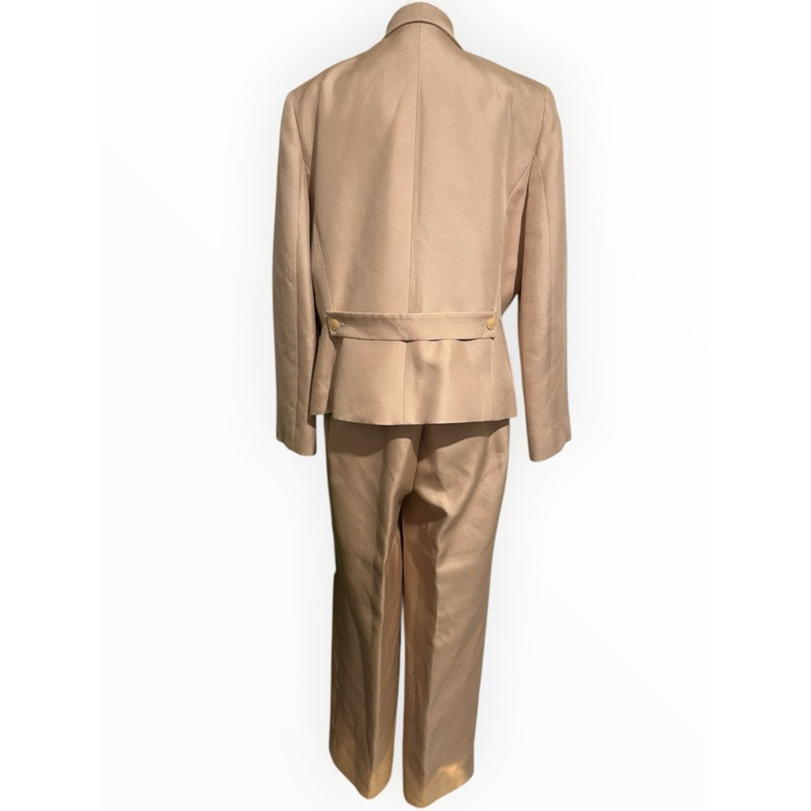 Salvatore Ferragamo SALVATORE FERRAGAMO Vintage 90’s Silk Pantsuit Tan 14 Size XL / US 12-14 / IT 48-50 - 3 Thumbnail