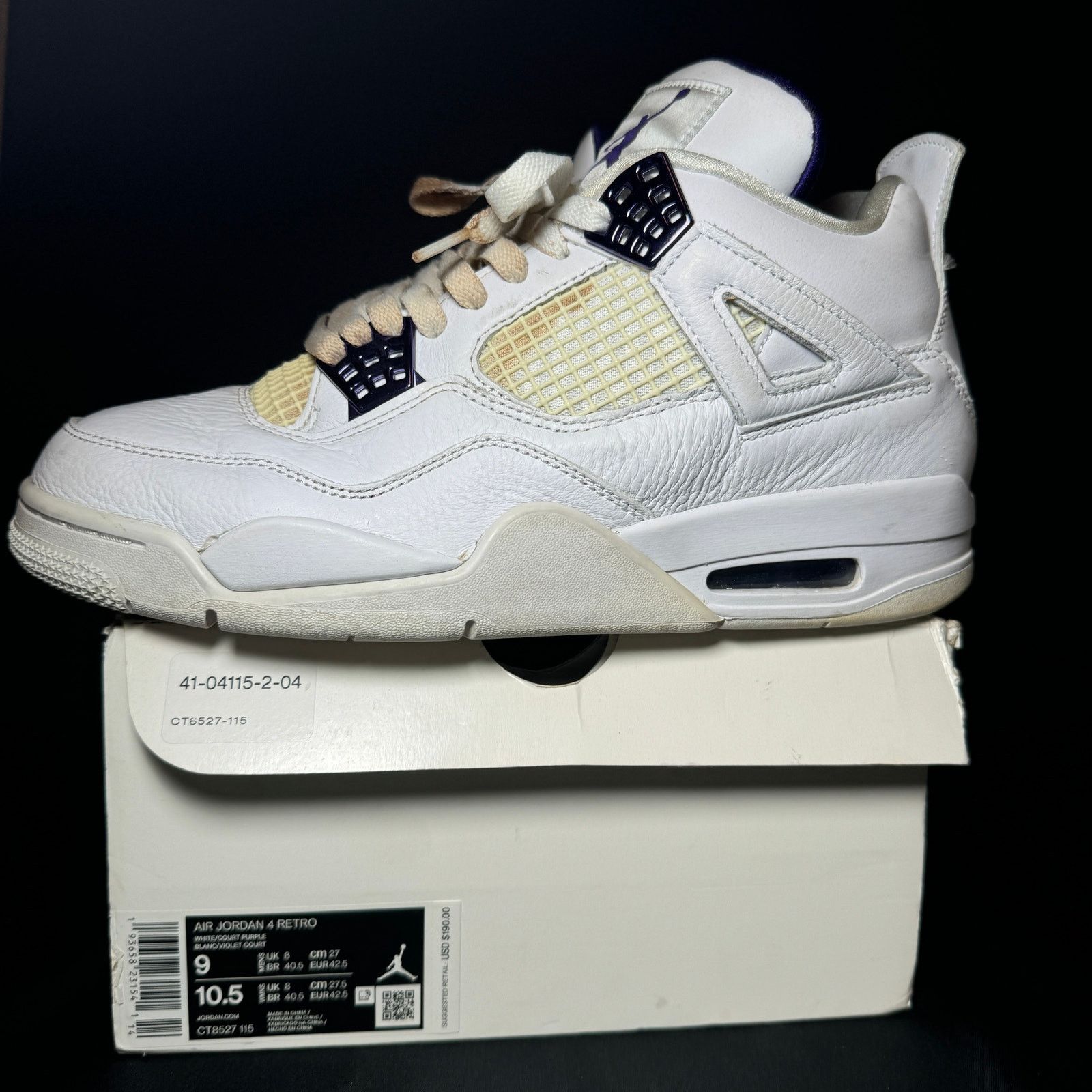 Jordan Brand × Nike Size 9 - Nike Air Jordan 4 Retro Purple Metallic Men's Shoes Size US 9 / EU 42 - 8 Thumbnail