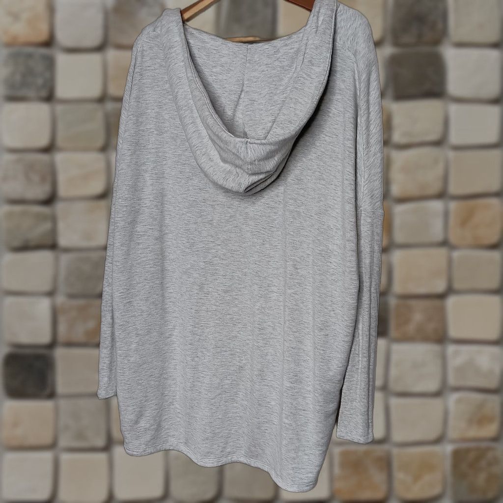Athleta Athleta Sweatshirt Wrap Womens L Gray Heather Hooded Long Sleeve Top Size L / US 10 / IT 46 - 1 Thumbnail