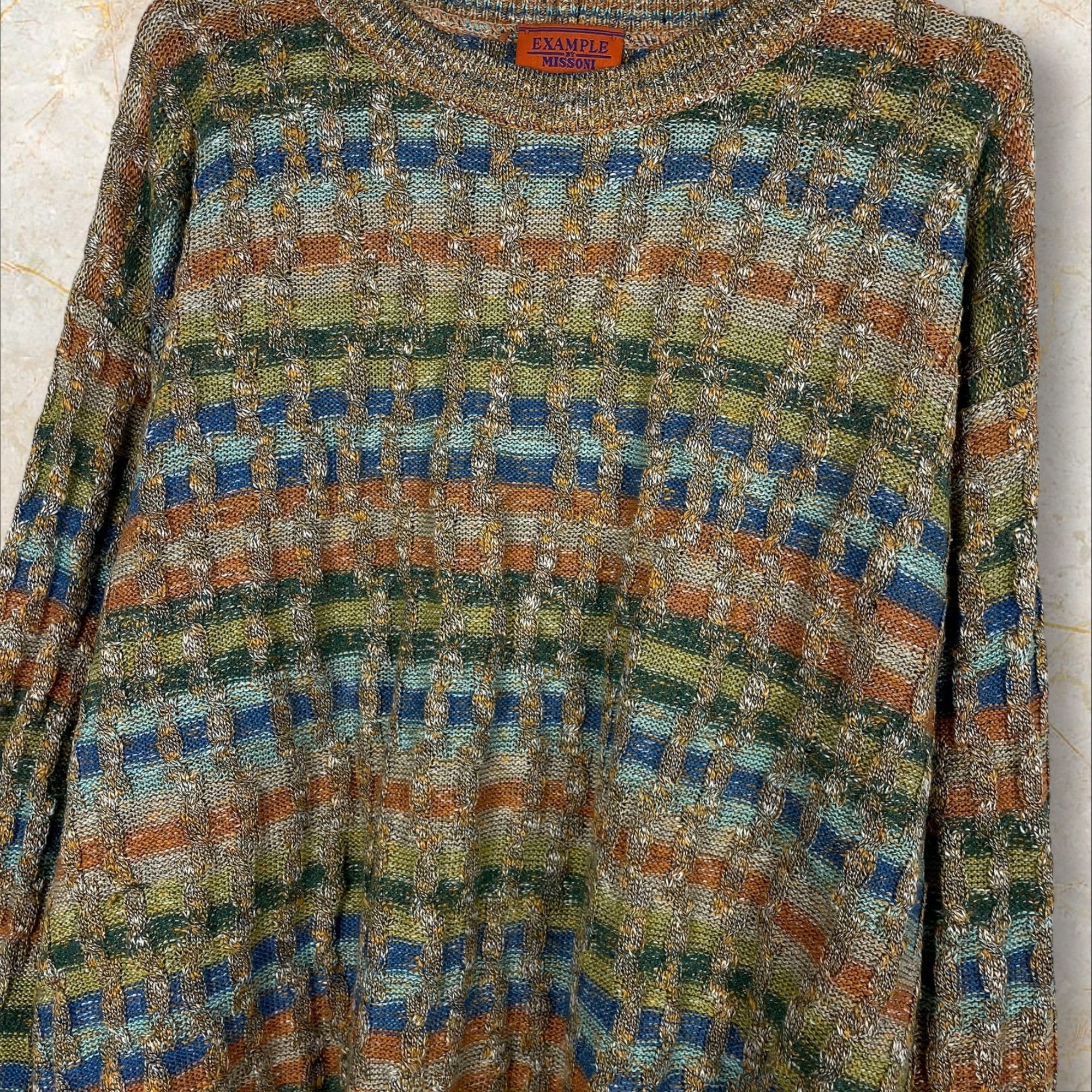 Missoni Vintage Example by Missoni Multi Coloured Crew Neck Sweater Size US M / EU 48-50 / 2 - 2 Thumbnail