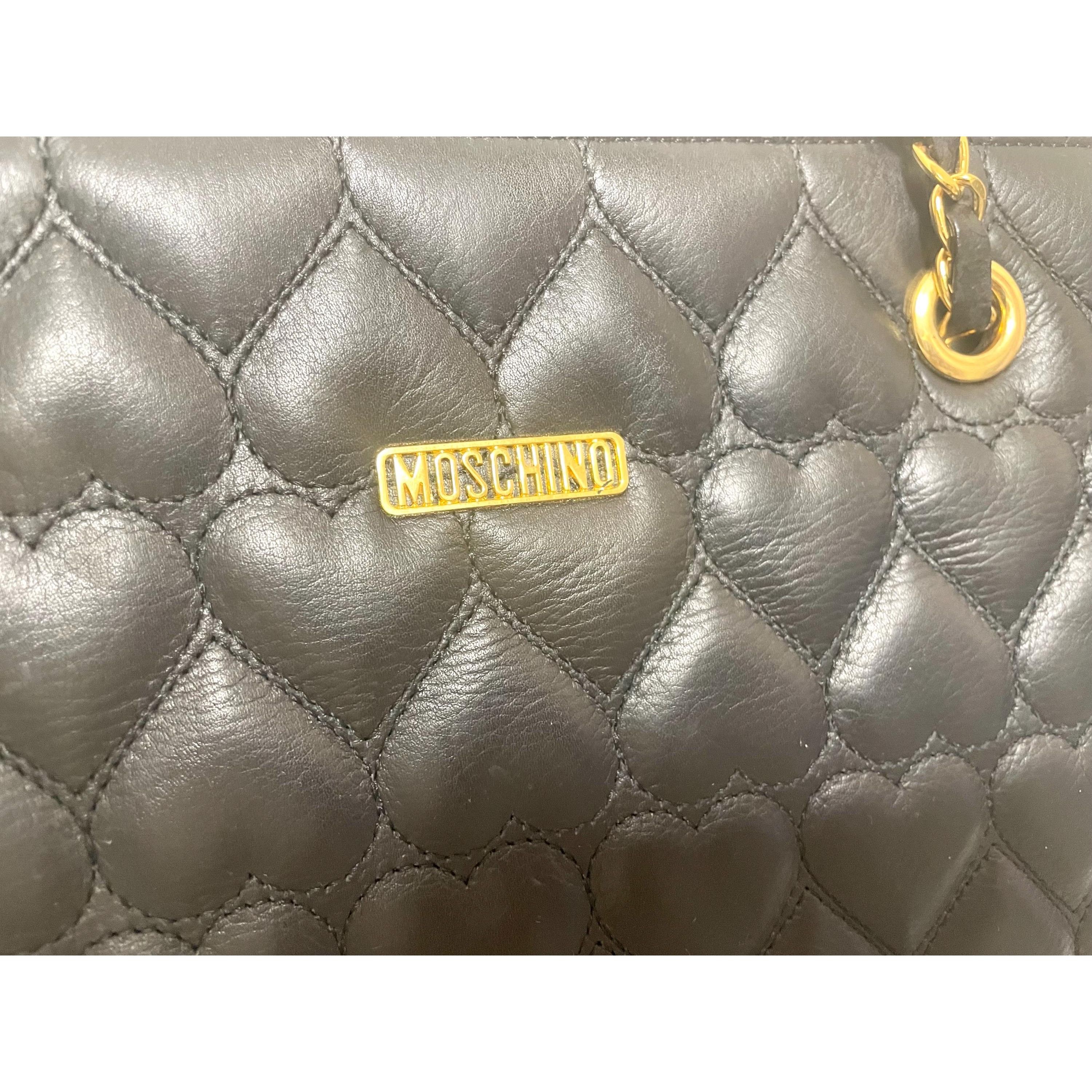 Moschino Vintage MOSCHINO black heart shape quilting tote bag Size ONE SIZE - 2 Thumbnail