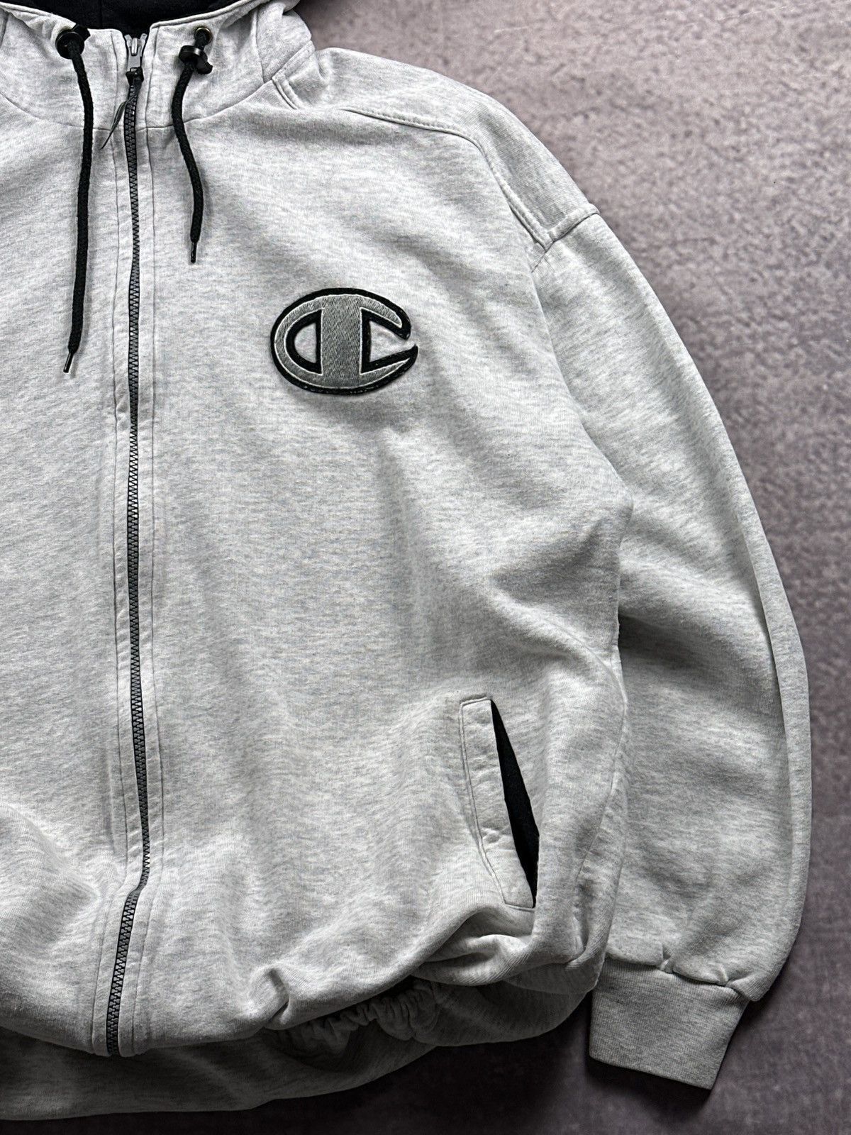 Champion Vintage 90 Champion Big Logo Oversized Zip Hoodie Size US XL / EU 56 / 4 - 4 Thumbnail