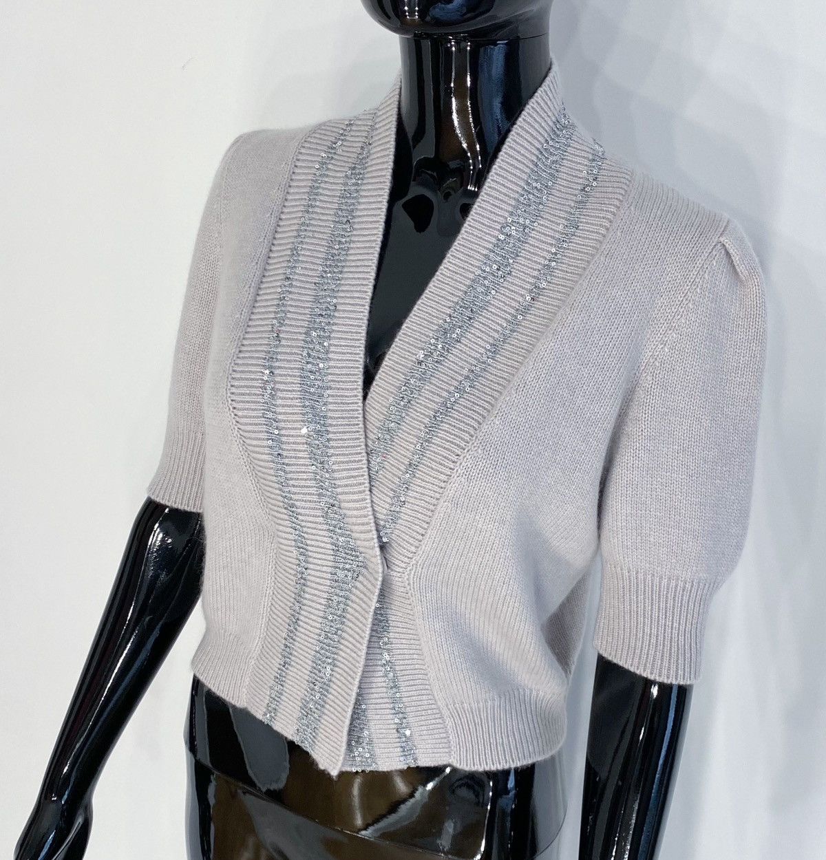 Brunello Cucinelli Brunello Cucinelli Short Sleeve Cashmere Sweater Size L / US 10 / IT 46 - 3 Thumbnail