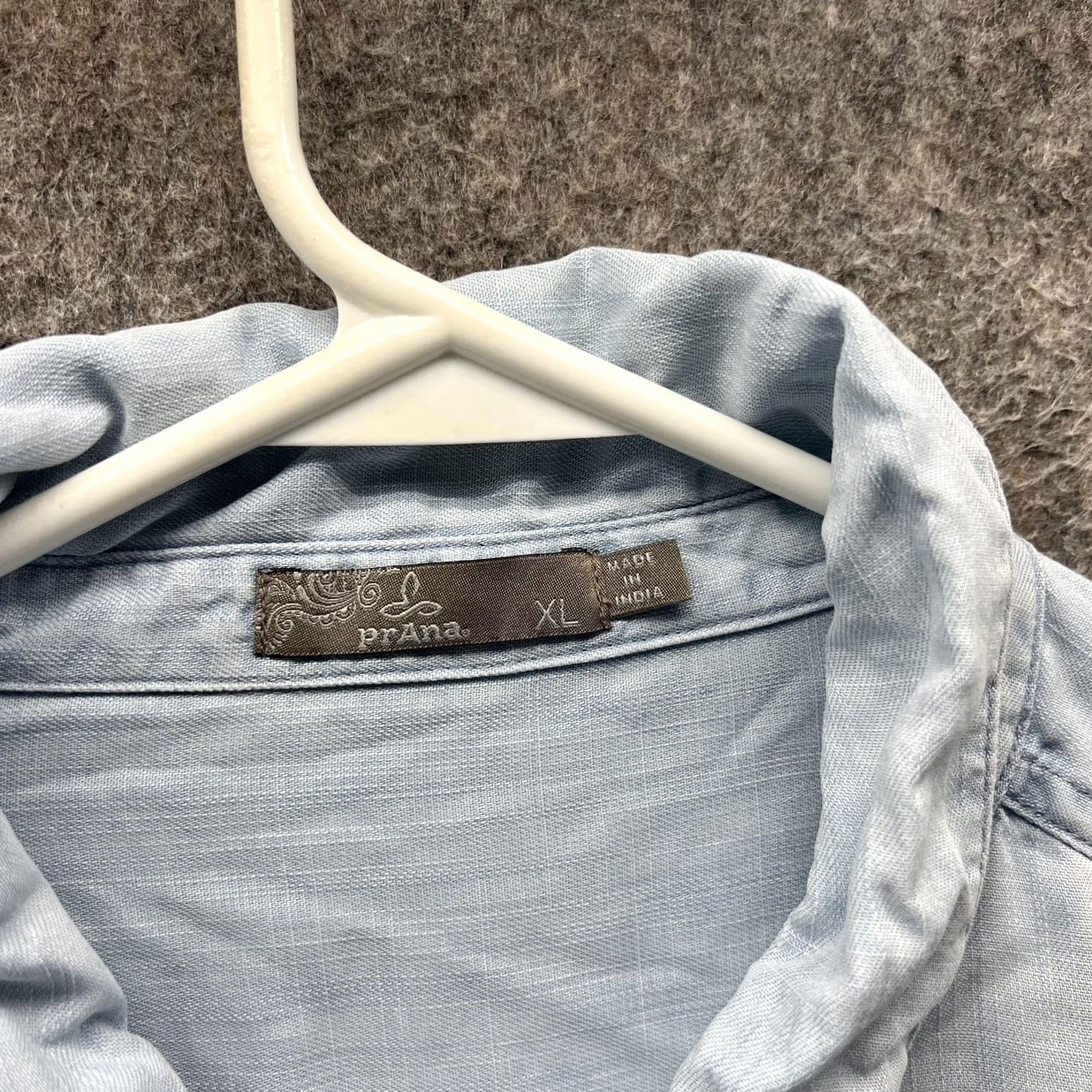 Prana VINTAGE PrAna Shirt Mens XL Blue Long Sleeve Utility Button Front Chest Pockets Casual Size US XL / EU 56 / 4 - 6 Thumbnail