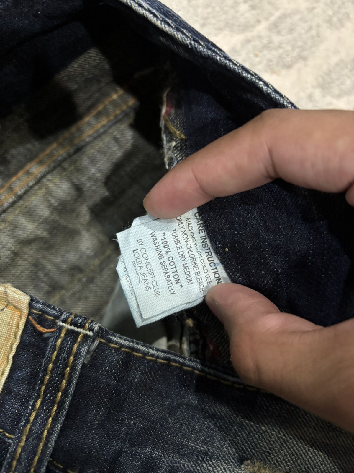 If Six Was Nine × Le Grande Bleu (L.G.B.) × Tornado Mart Lolita Exotic Vintage Denim Flared Jeans By Concert Club Size 30" / US 8 / IT 44 - 12 Thumbnail