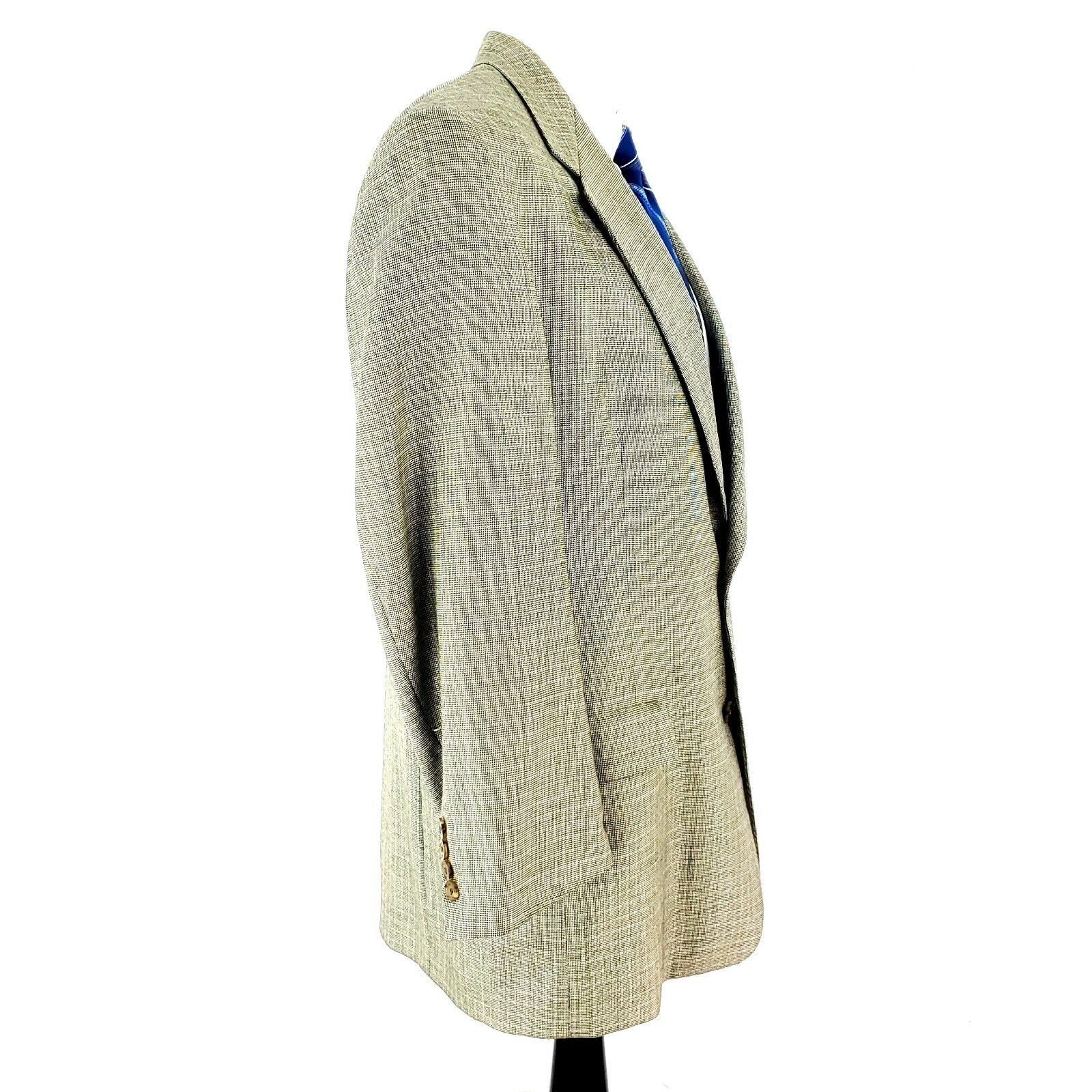 Hart Schaffner Marx Hart Schaffer Marx Wool 2 Button Sport Coat 42R Black Tan St Size 42R - 6 Thumbnail