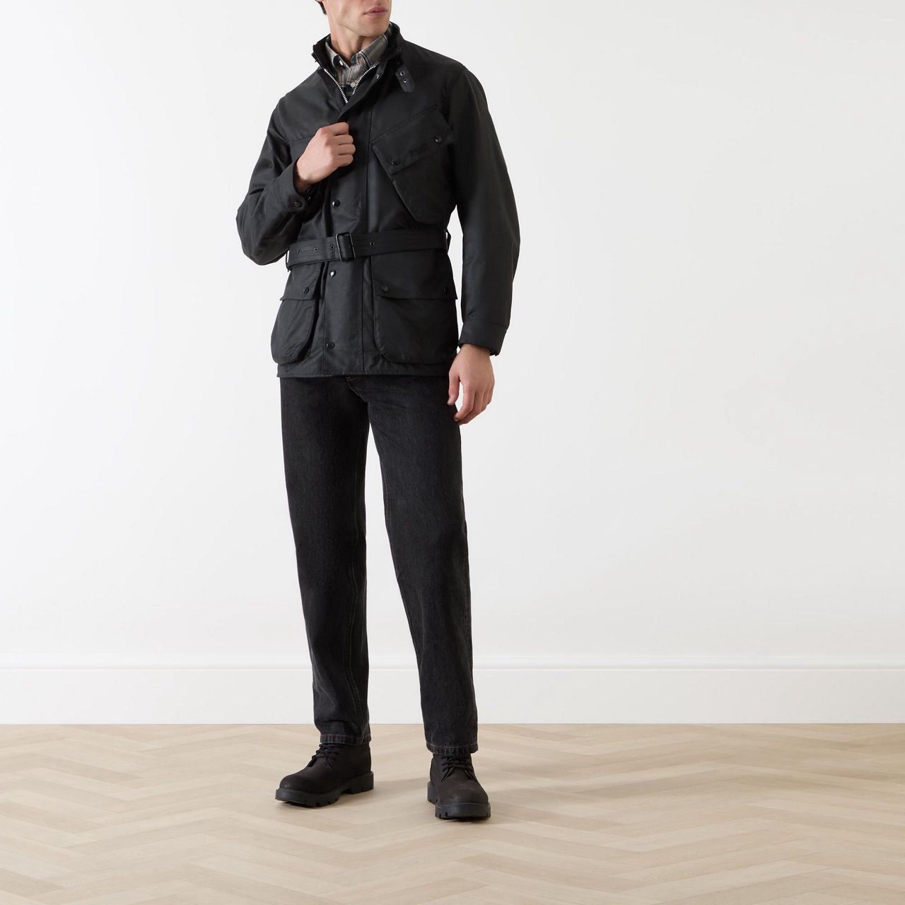Barbour 🏴󠁧󠁢󠁥󠁮󠁧󠁿❗️NEW Barbour International A7 Wax Jacket Reflective Retro Size US M / EU 48-50 / 2 - 5 Thumbnail