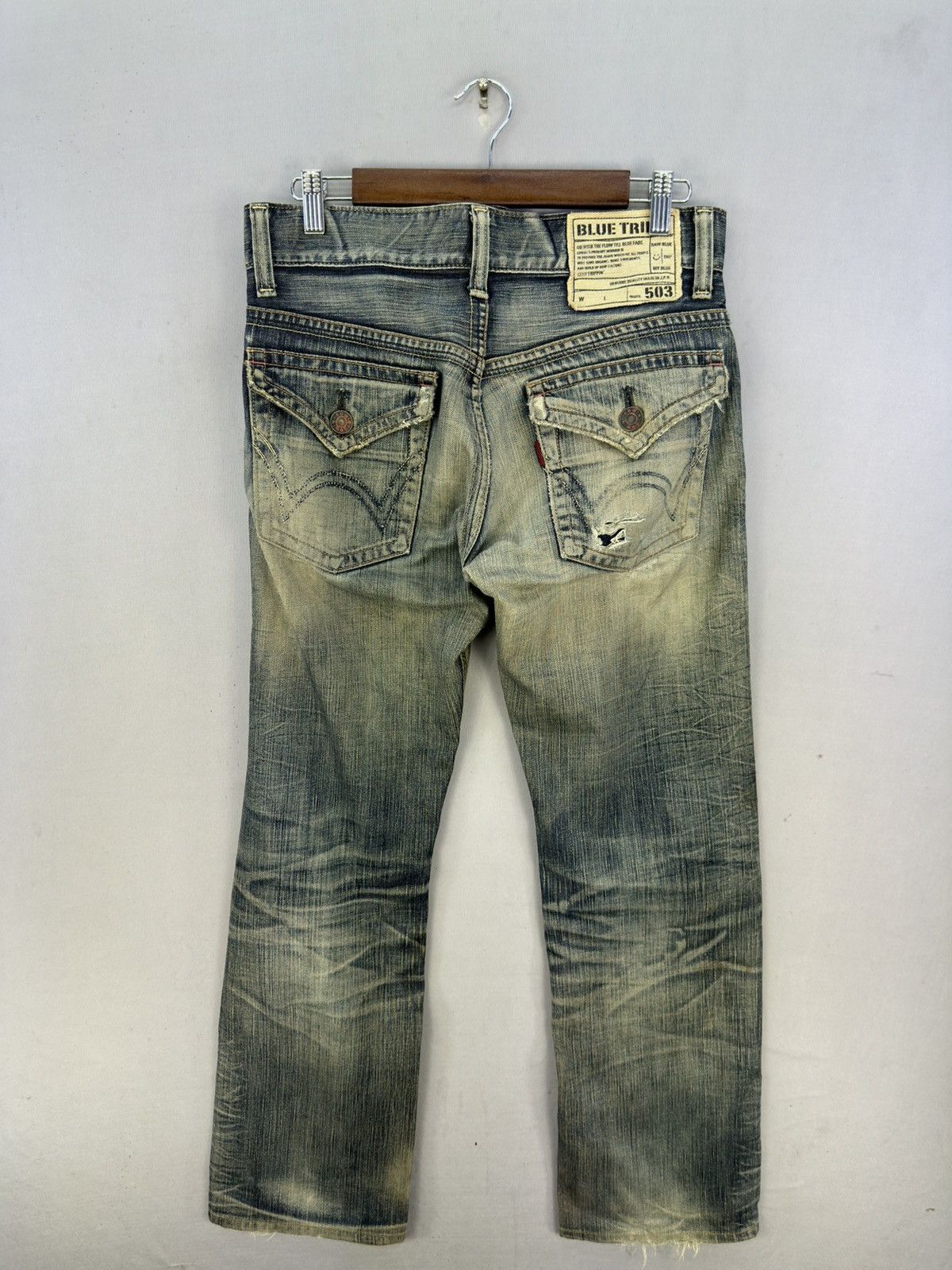 Kapital Edwin 503 Blue Trip Distressed Denim Jeans Size US 32 / EU 48 - 5 Thumbnail