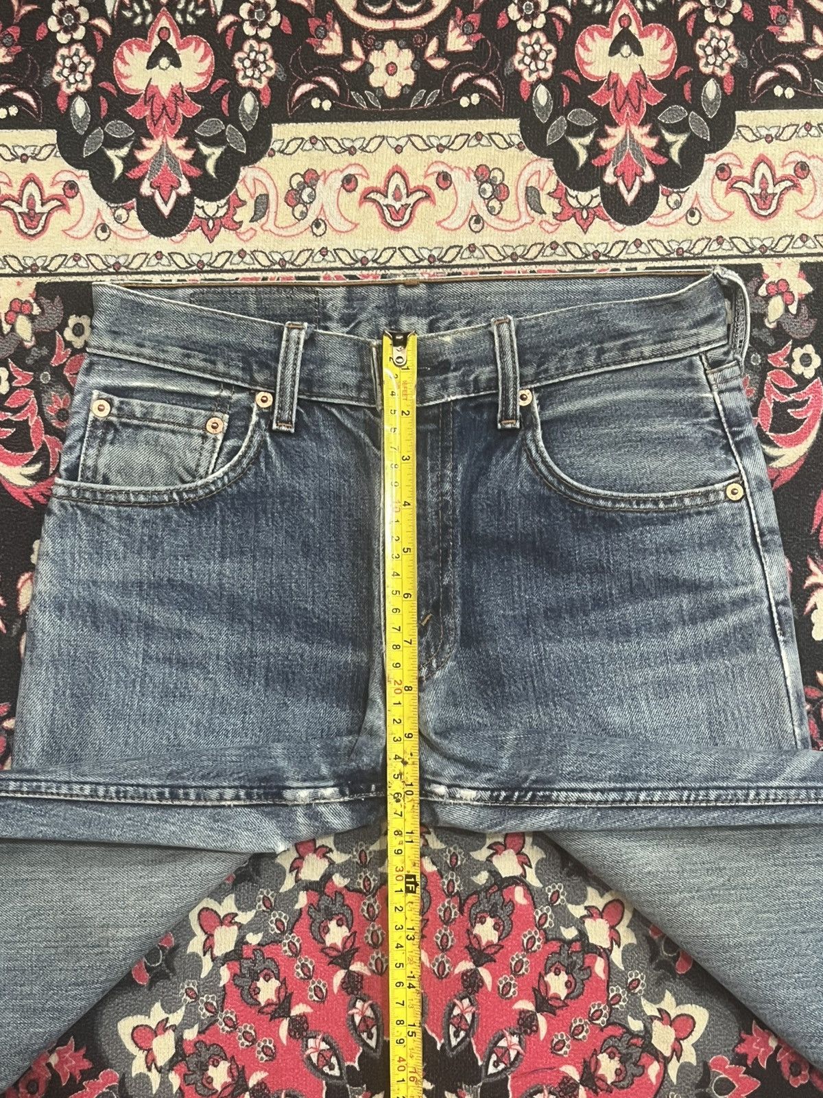 Levi's Y2K Levi’s 506 Blue Faded Washed Frayed Leg Straight Jeans Size US 29 - 16 Thumbnail