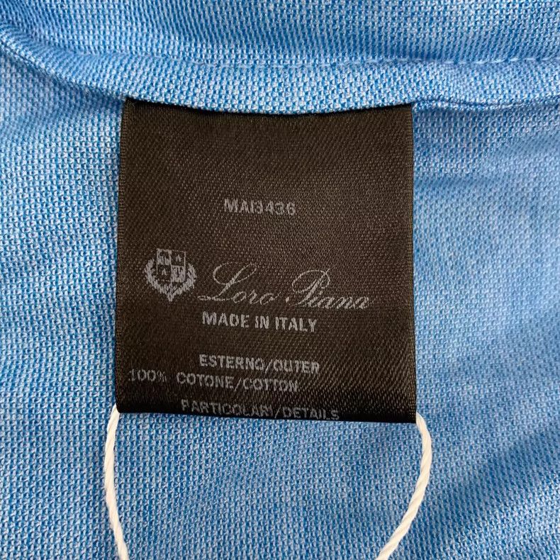 Loro Piana LORO PIANA Blue cotton collar short sleeve Polo shirt Size L / US 10 / IT 46 - 7 Thumbnail
