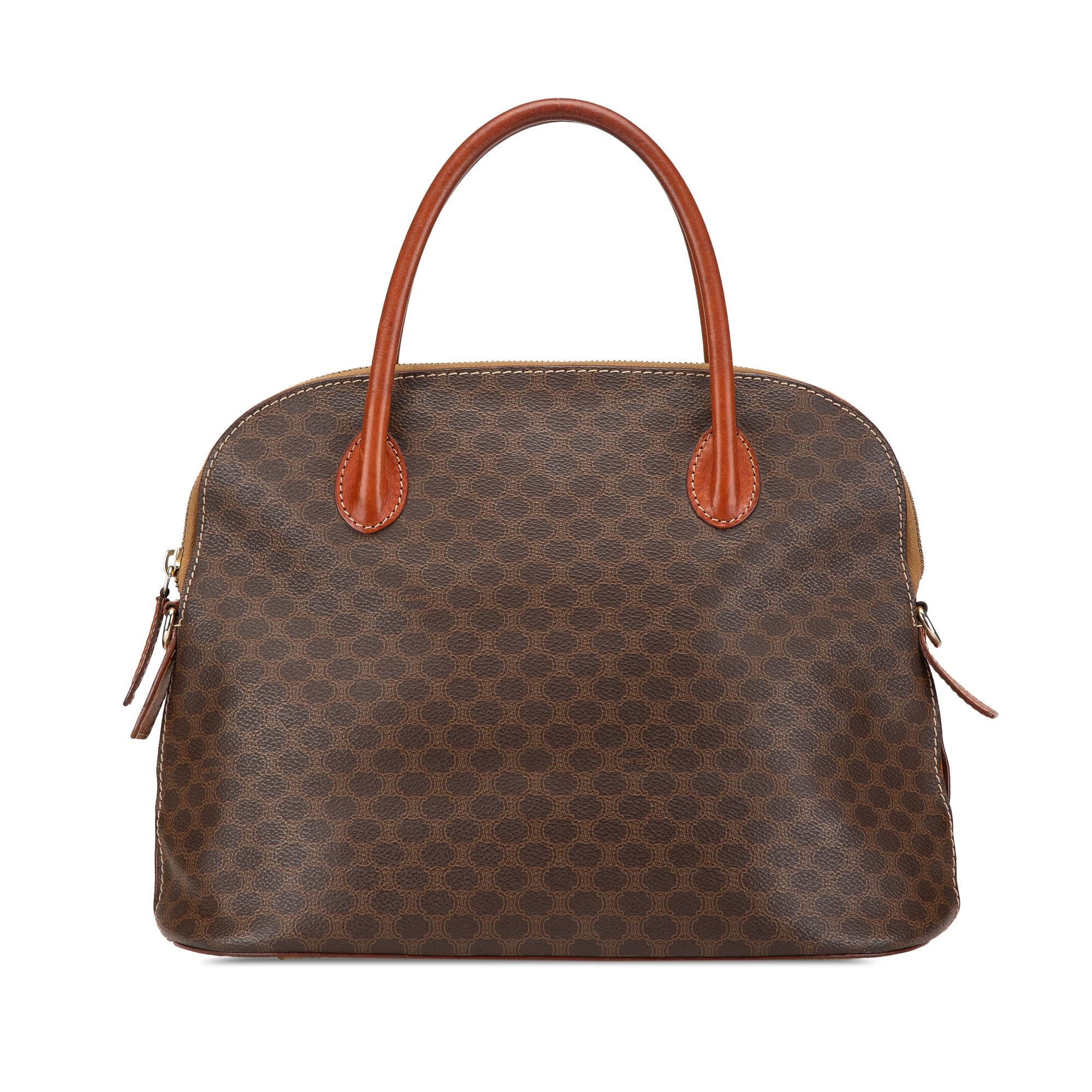 Celine Celine Macadam Coated Canvas Dome Satchel Brown Size ONE SIZE - 1 Thumbnail