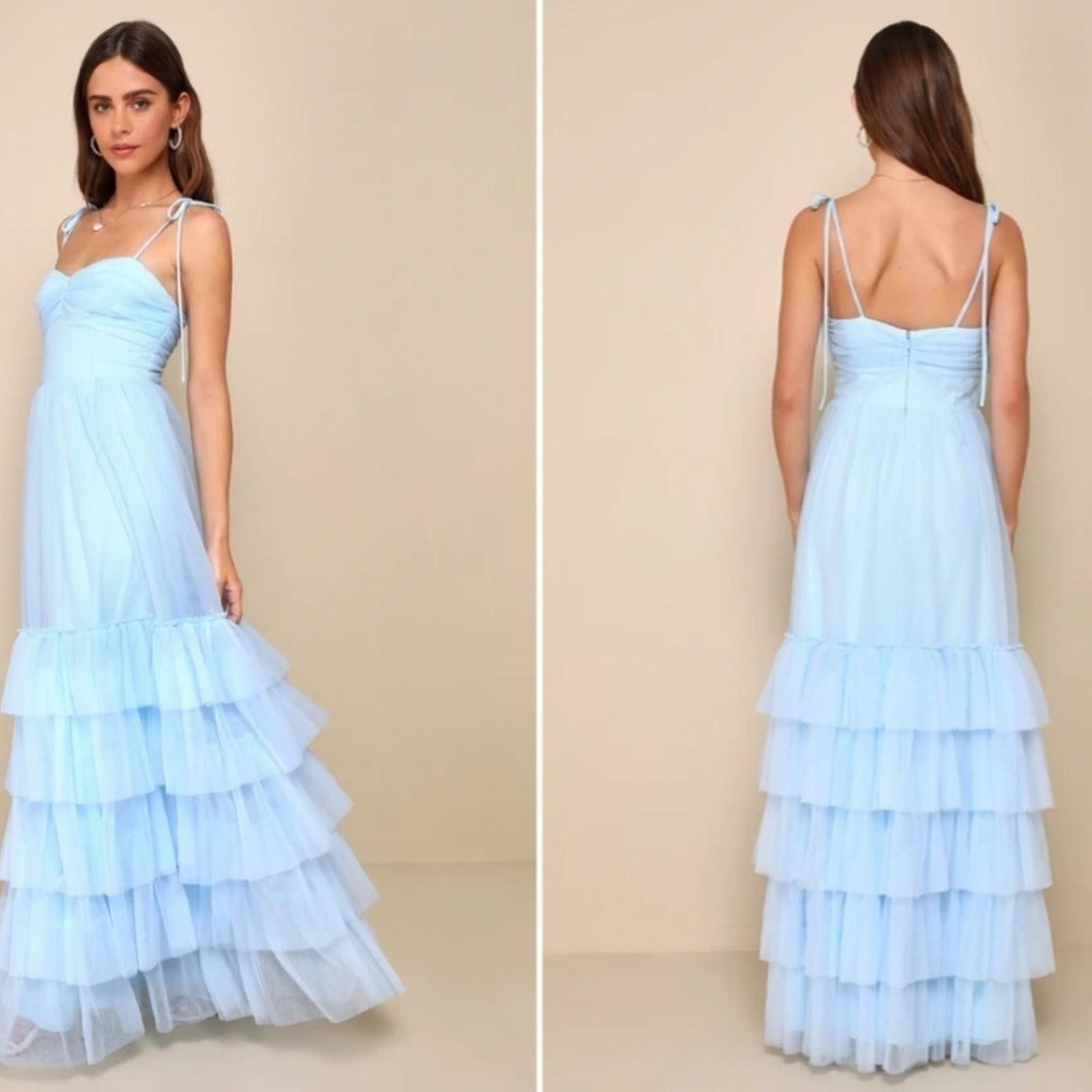Lulus LULU's Prom Wedding Boho Romantic Tiered Ruffles Maxi Dress Size S / US 4 / IT 40 - 4 Thumbnail