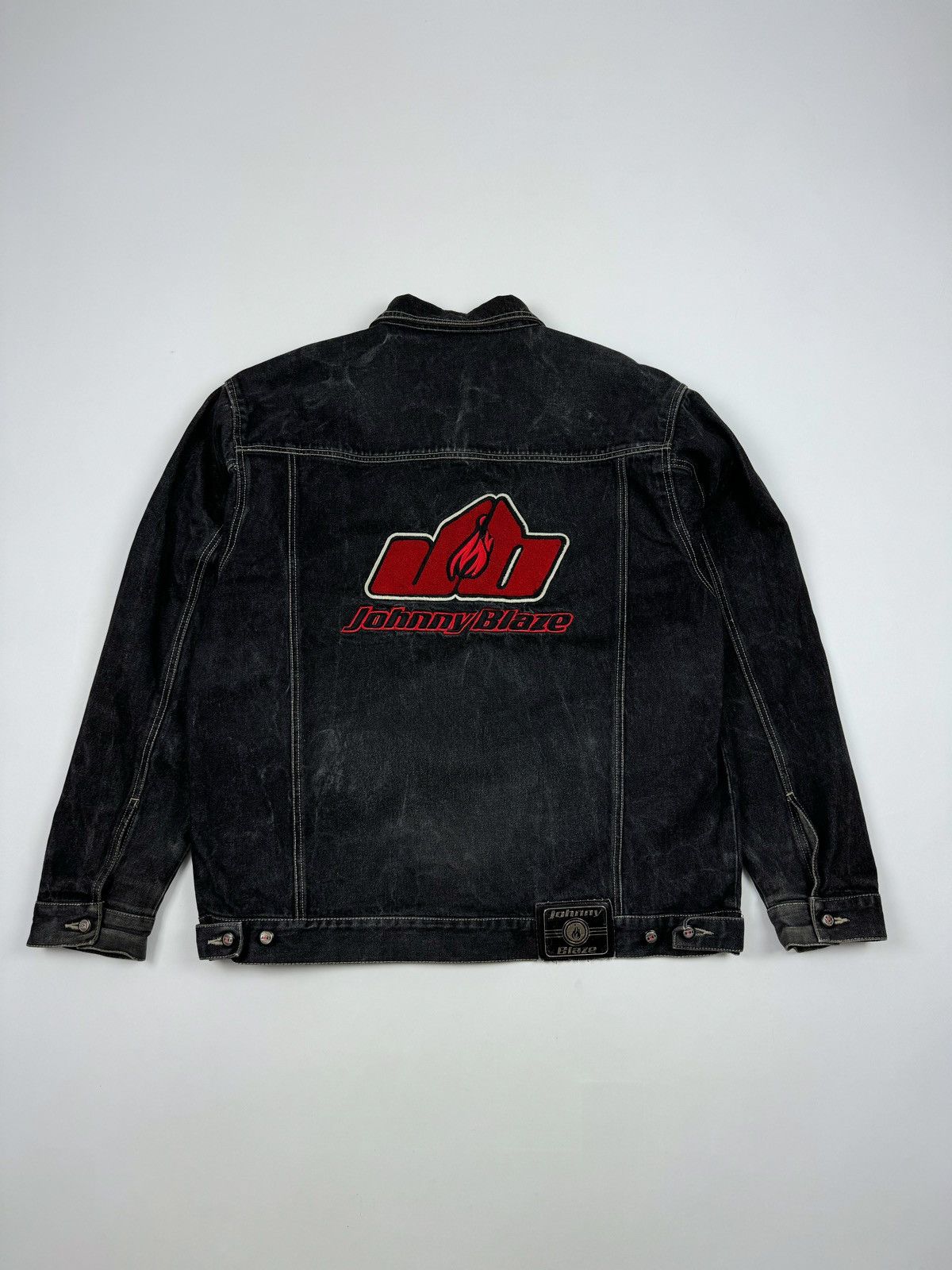 Vintage 1990’s Vintage Johnny Blaze Hip-Hop Washed Denim Jacket Size US XL / EU 56 / 4 - 11 Thumbnail