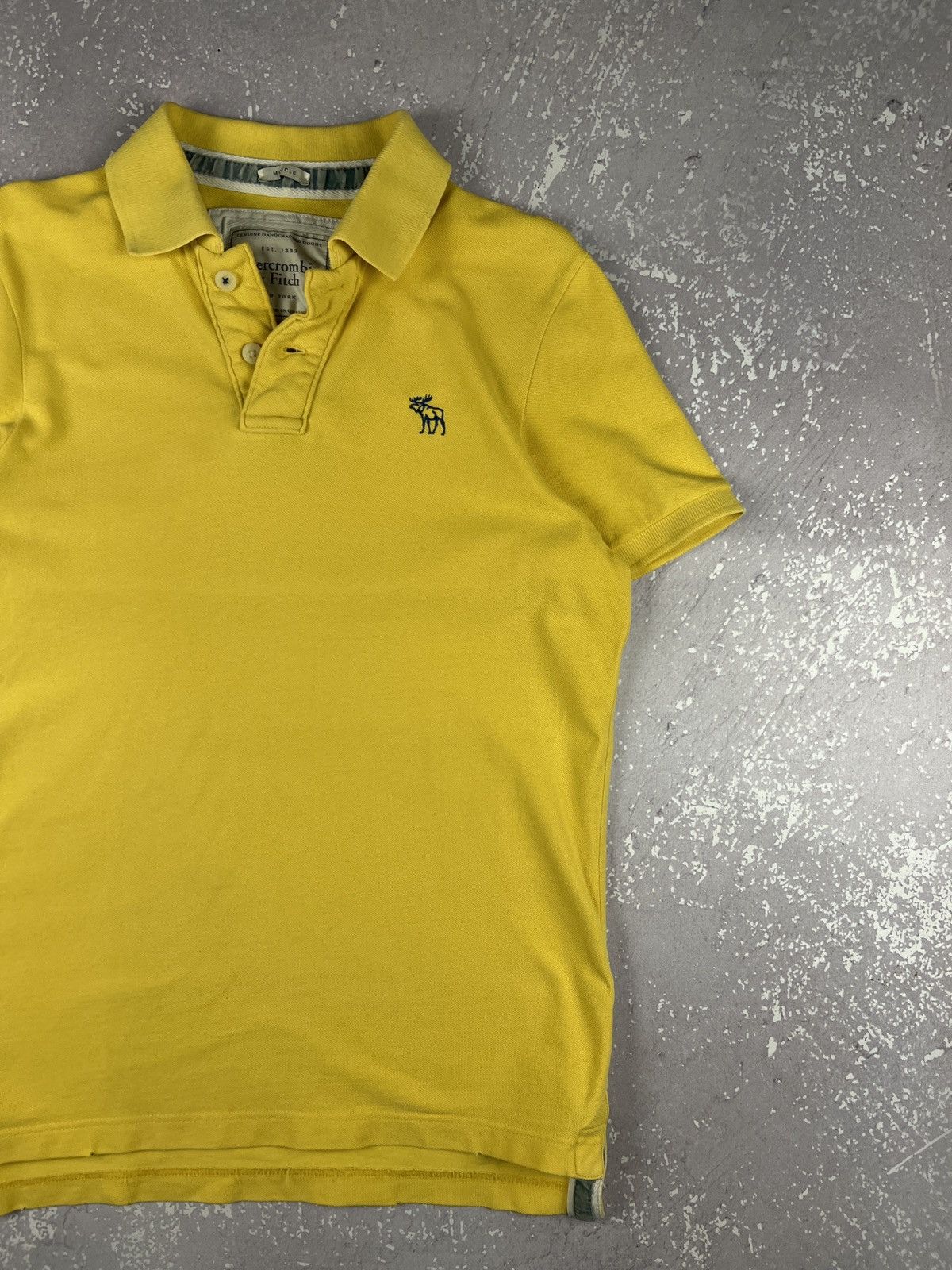 Abercrombie & Fitch Vintage Y2K Abercrombie&Fitch Polo T Shirt Mens S-M Yellow Size US S / EU 44-46 / 1 - 2 Thumbnail